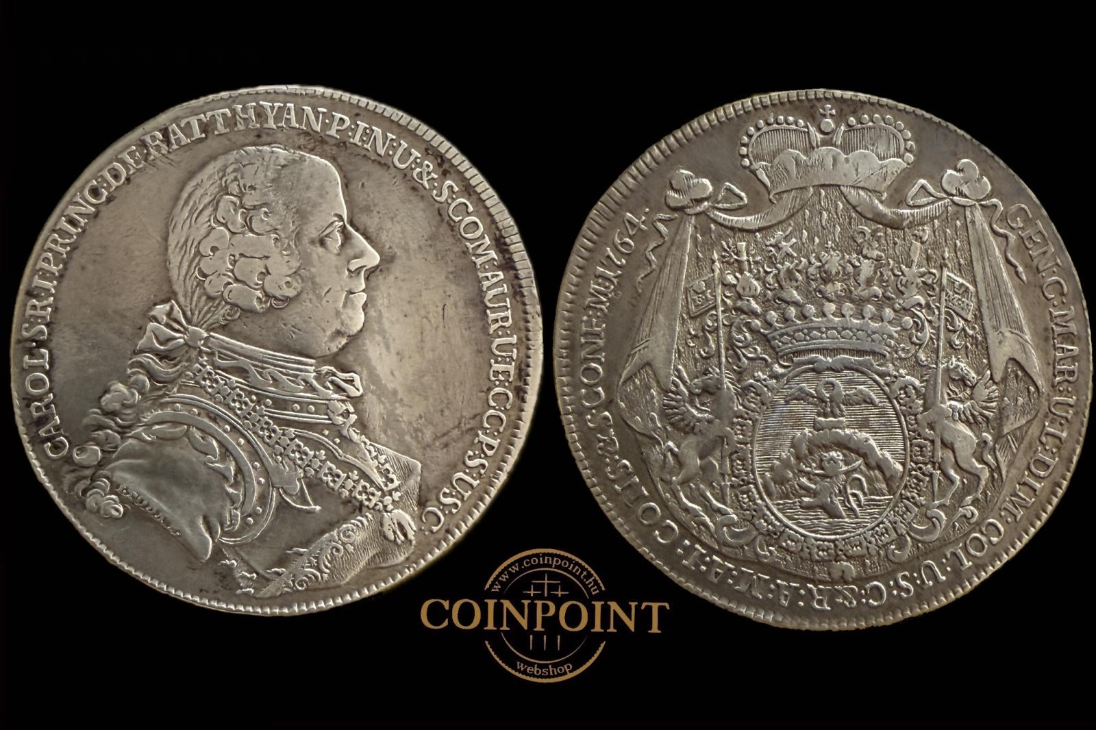 Ritkán felbukkanó darabok a tallér korszakból – Batthyány Károly 1764-es tallérja