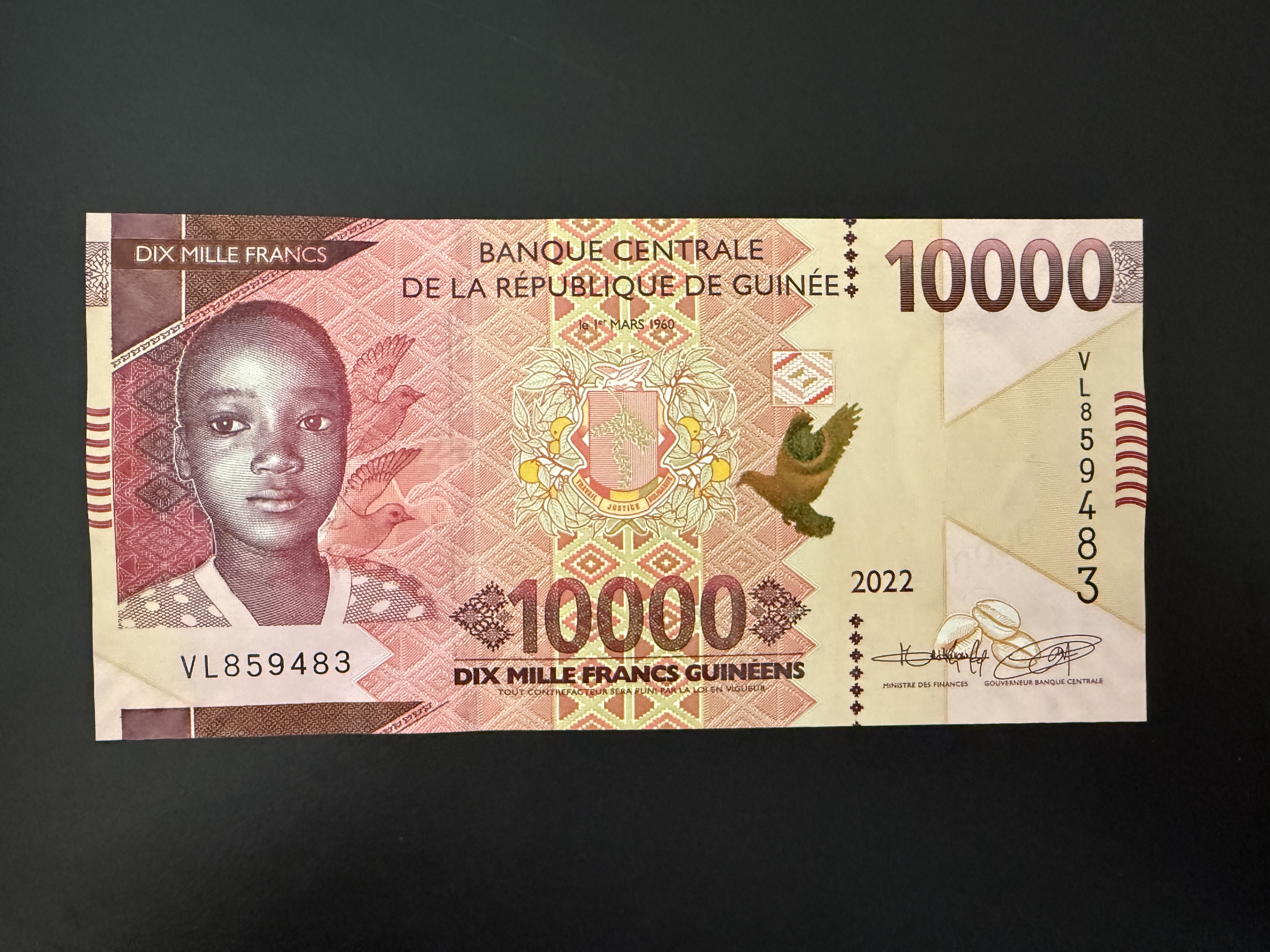 Guinea 10000 Francs 2022 (P.49a) UNC