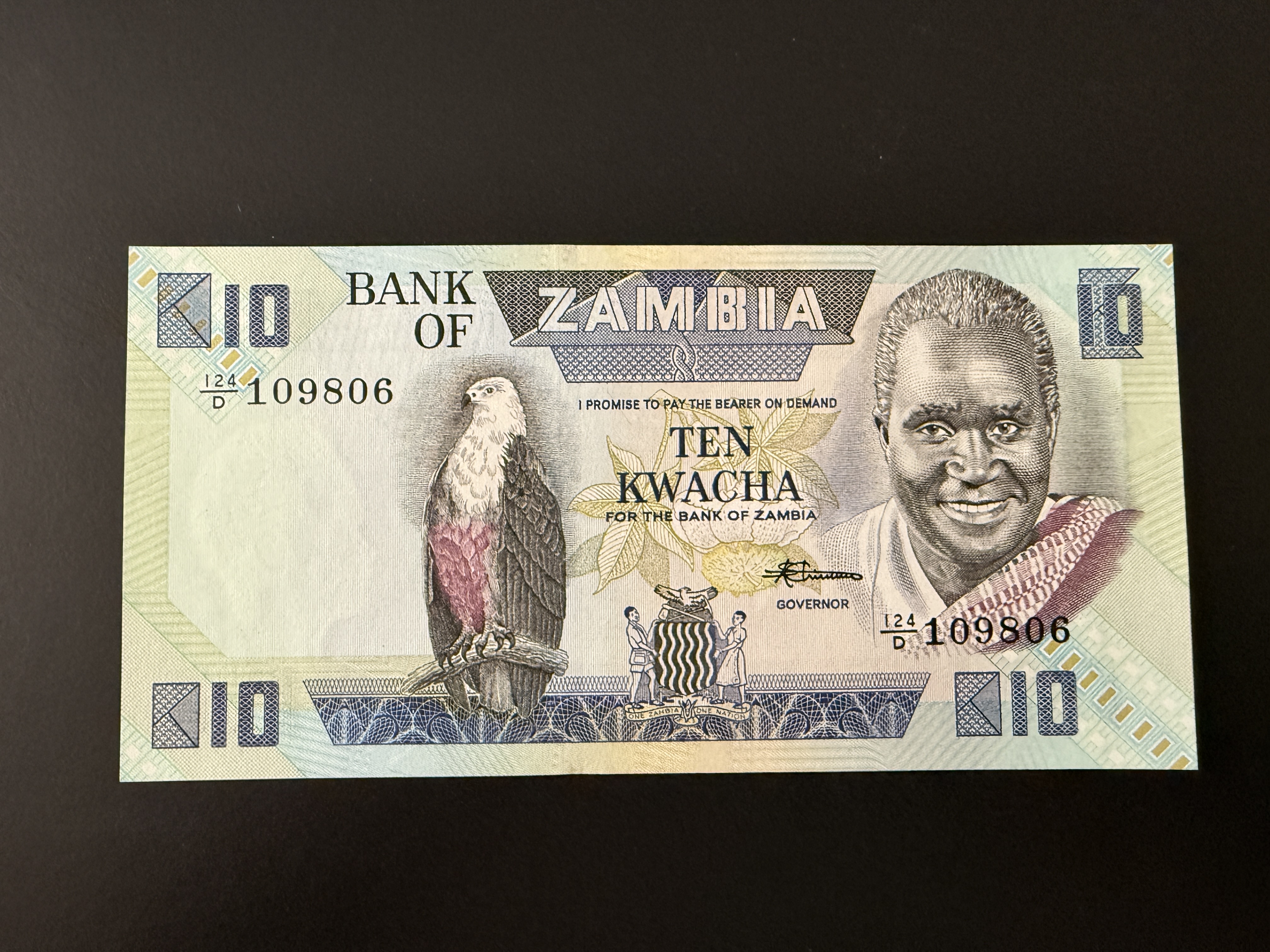 ZAMBIA 10 Kwacha ND (1984-1986) (P.26) UNC