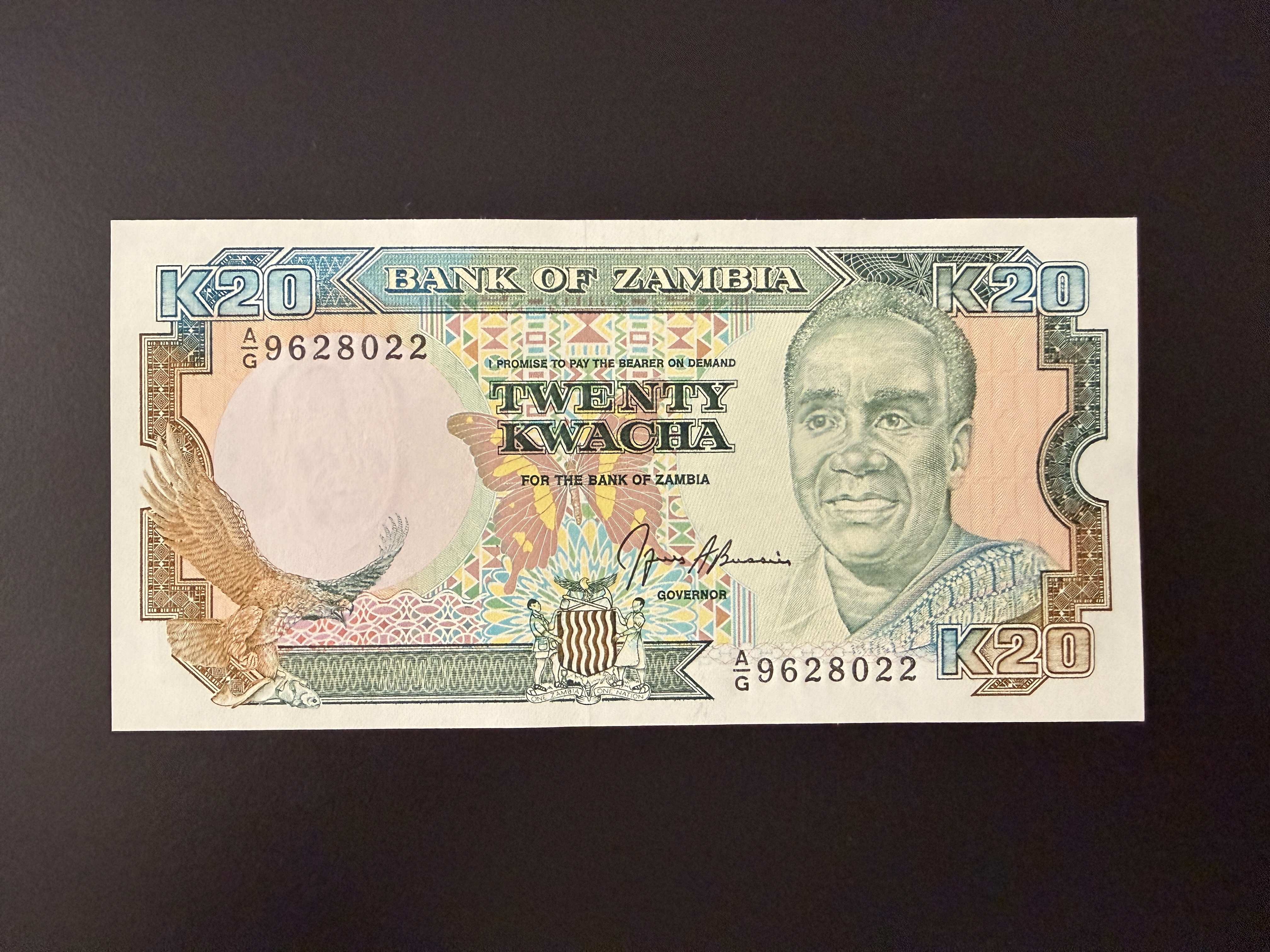 ZAMBIA 20 Kwacha ND (1990-1992) (P.32) UNC