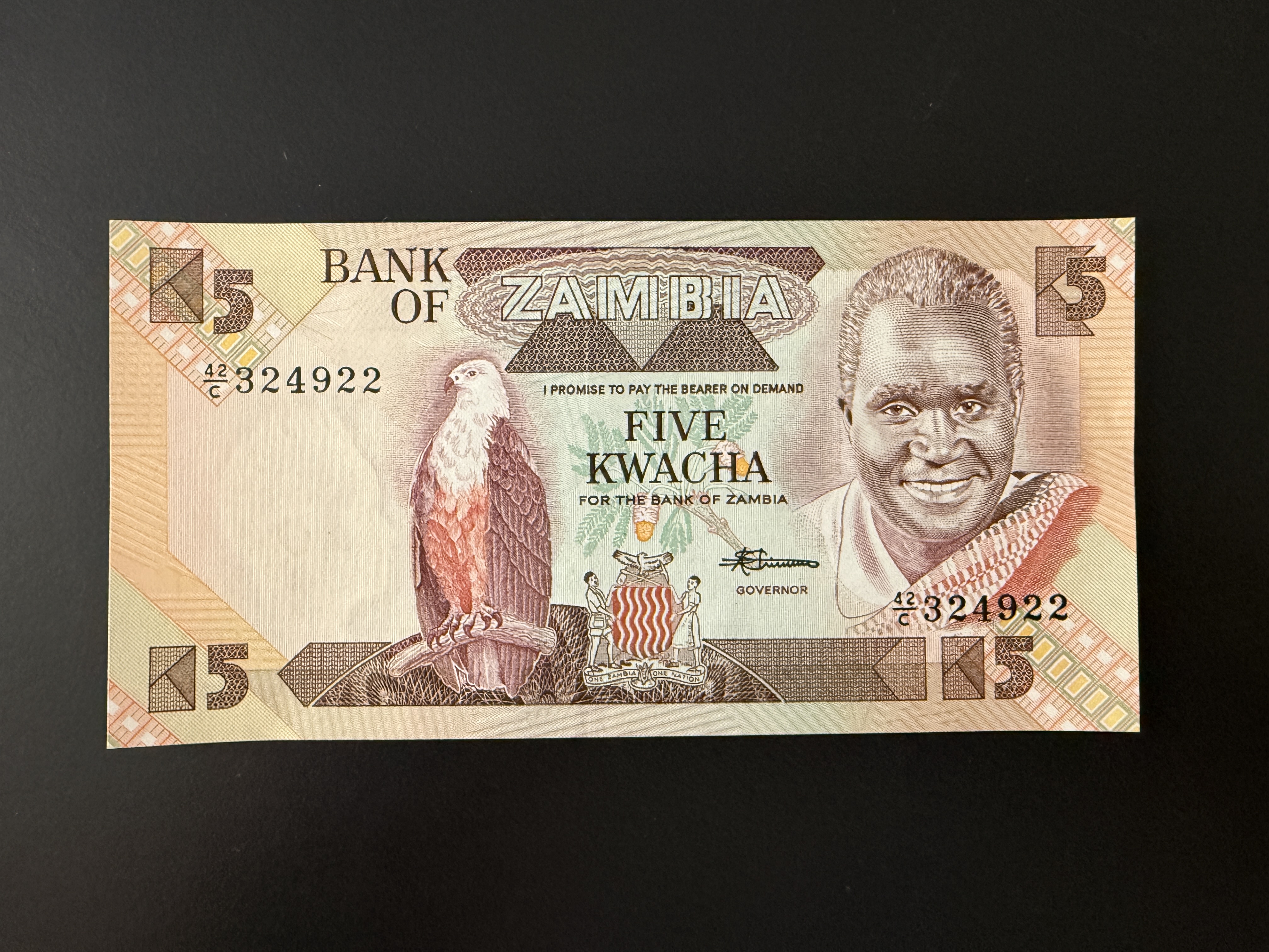 ZAMBIA 5 Kwacha ND (1986-1987) (P.25) UNC
