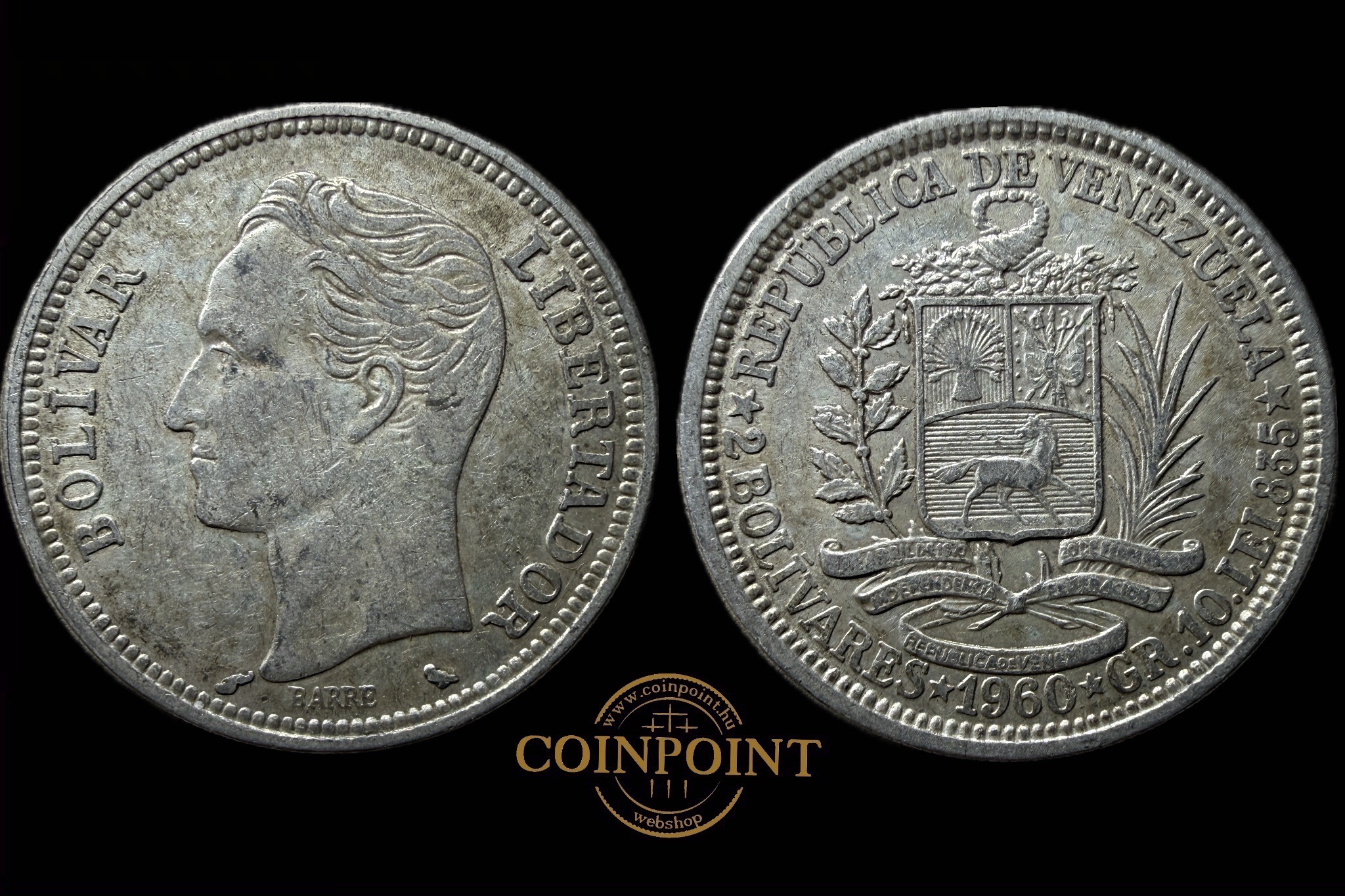 2 Bolivar 1960  Venezuela