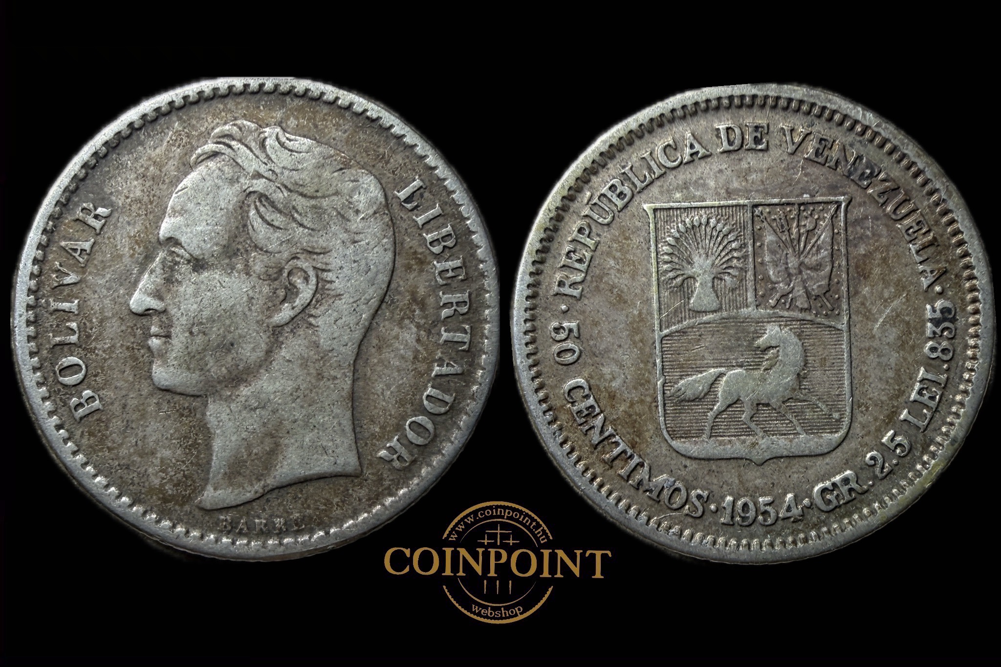 50 Centimos 1954 Venezuela