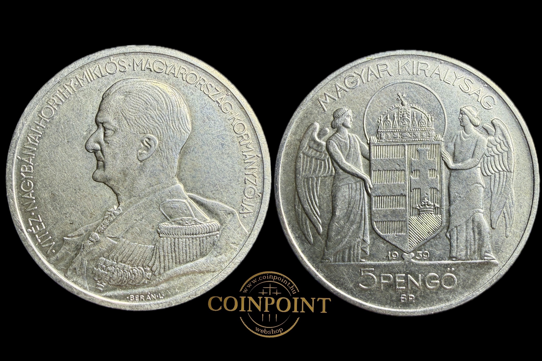 Horthy 5 pengő (1939) Adamo P8.2