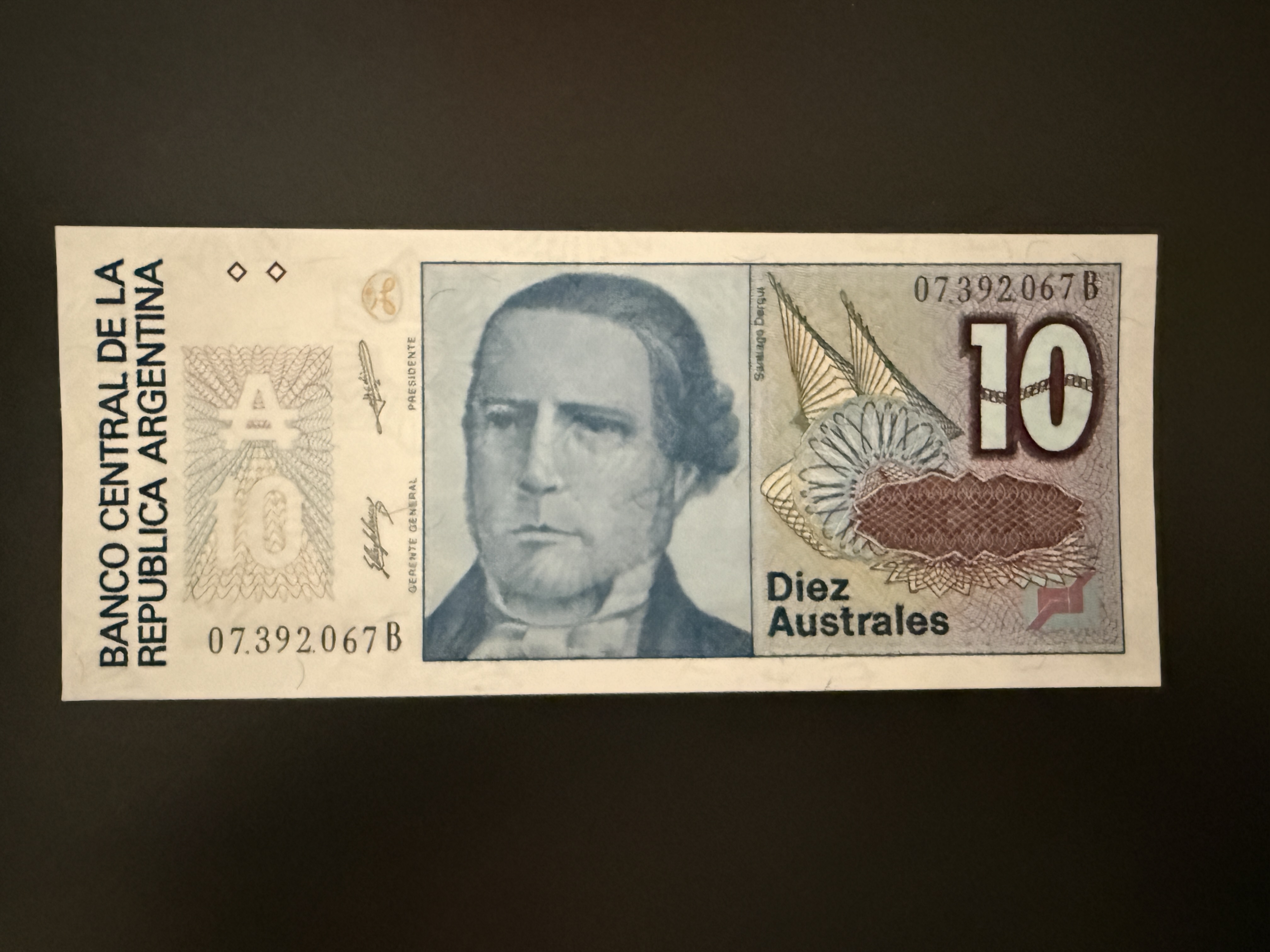 ARGENTINA 10 Australes ND (1986-1989) (P.325) UNC
