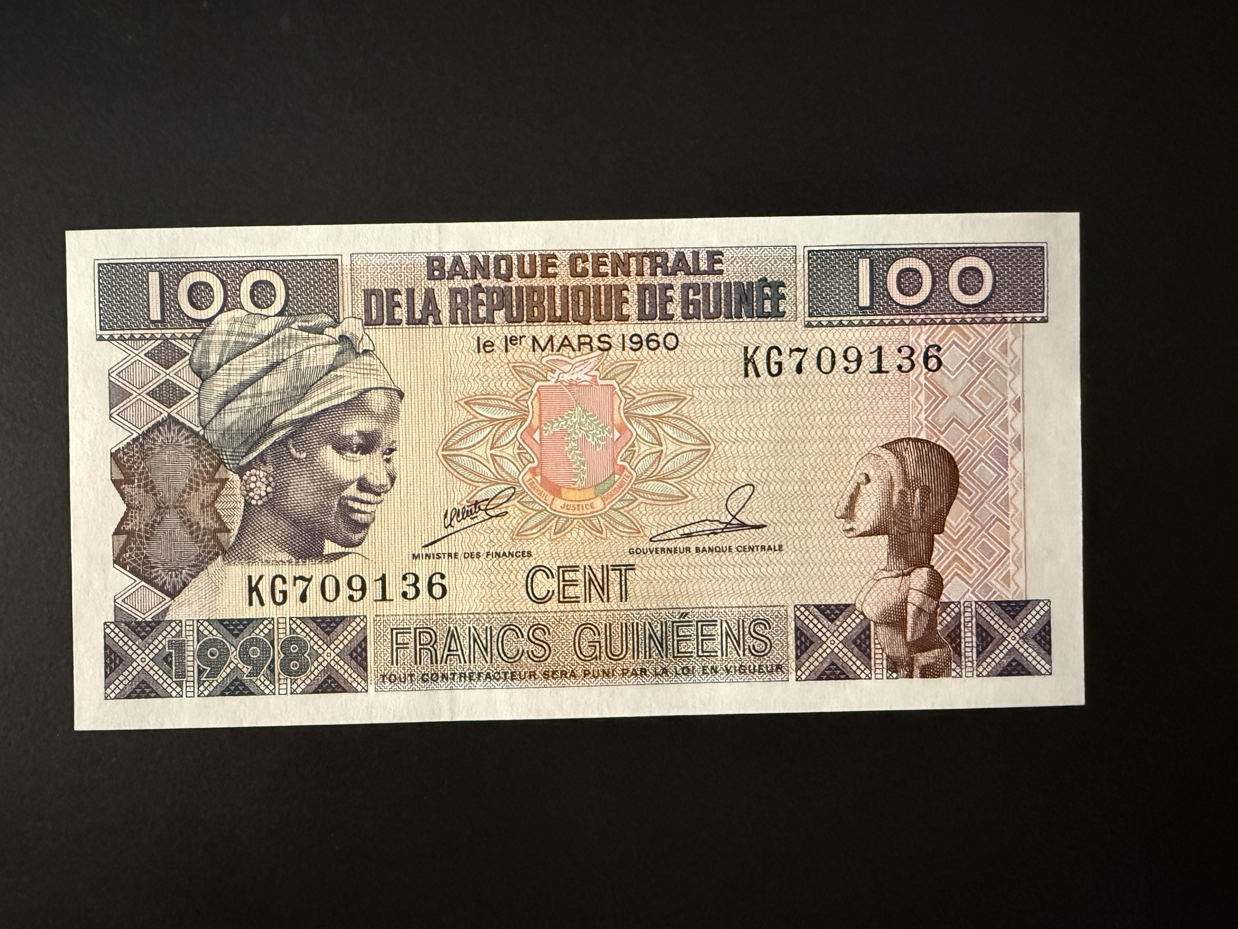 GUINEA 100 Francs 1998 (P.35) UNC