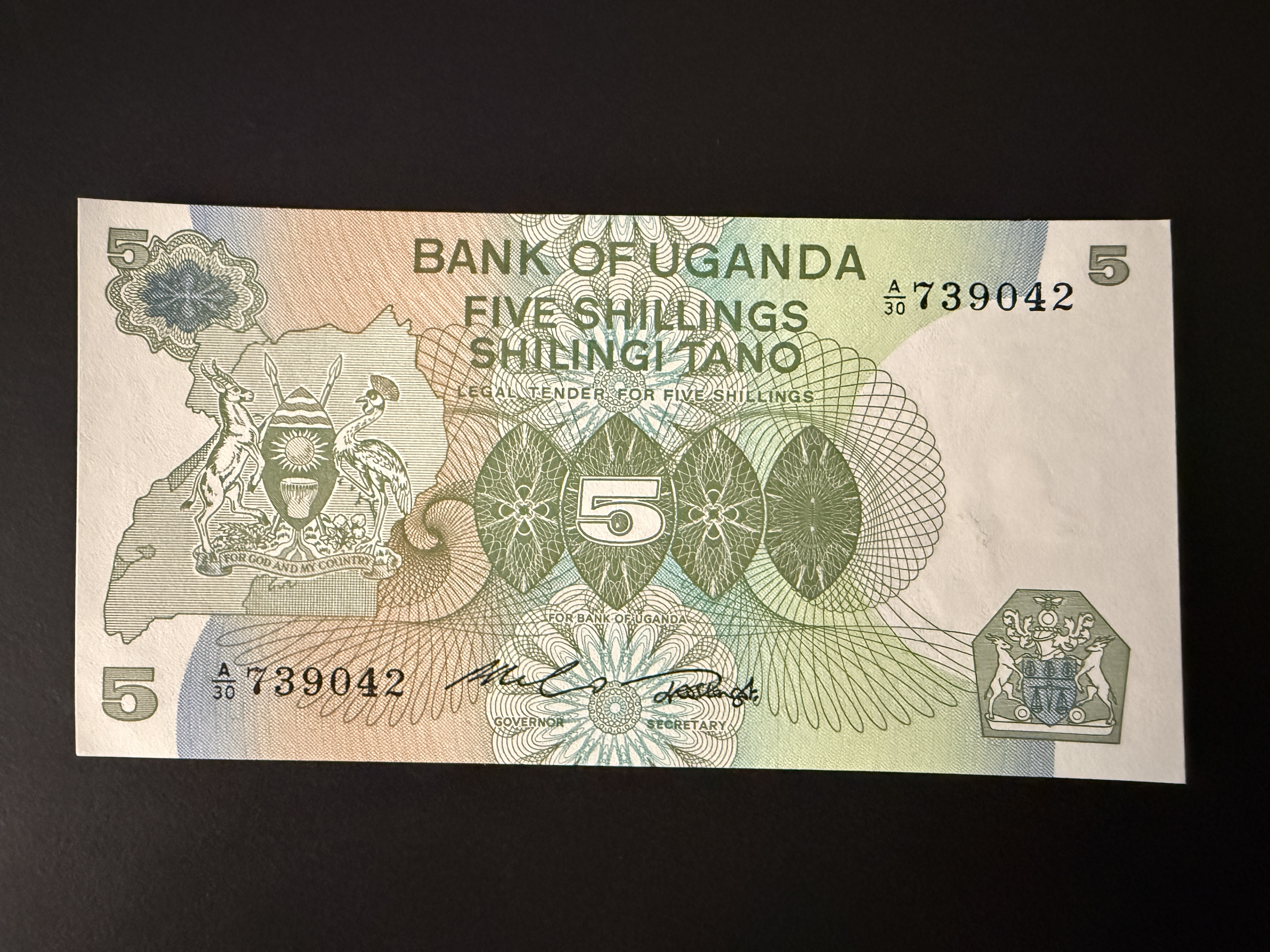 UGANDA 5 Shillings 1982 (P.15) UNC