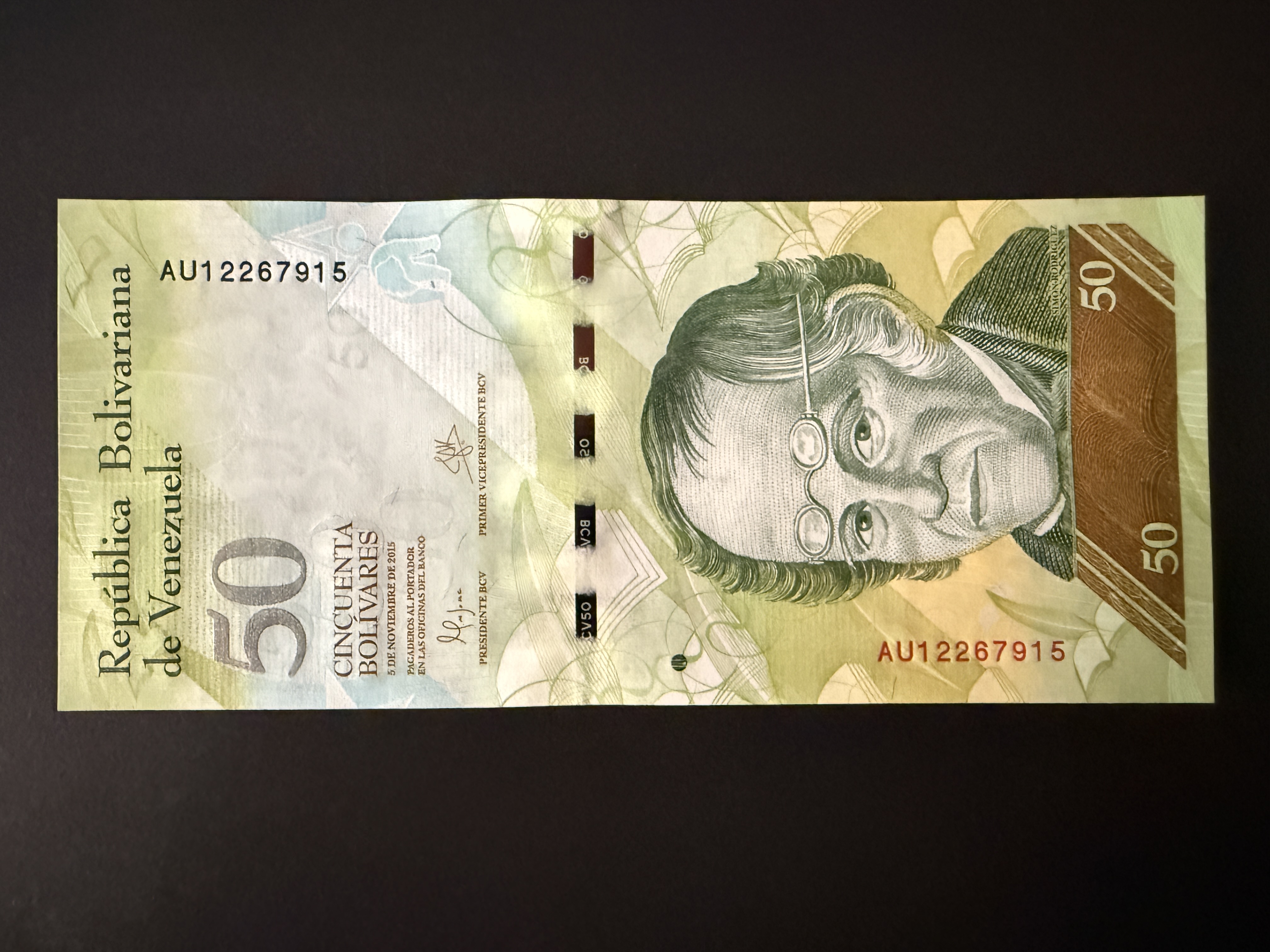 VENEZUELA 50 Bolivares 5.11.2015 (P.92) UNC