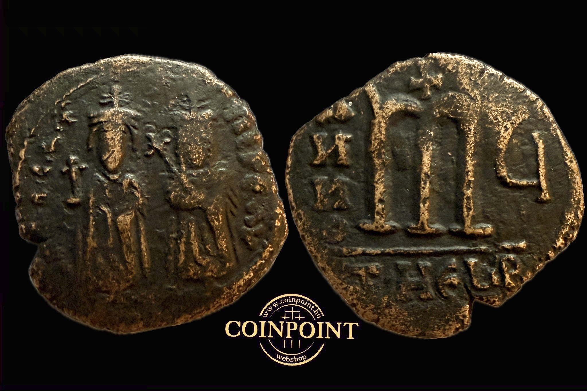 Phocas and Leontia (i.sz.602-610) Follis Sear 671