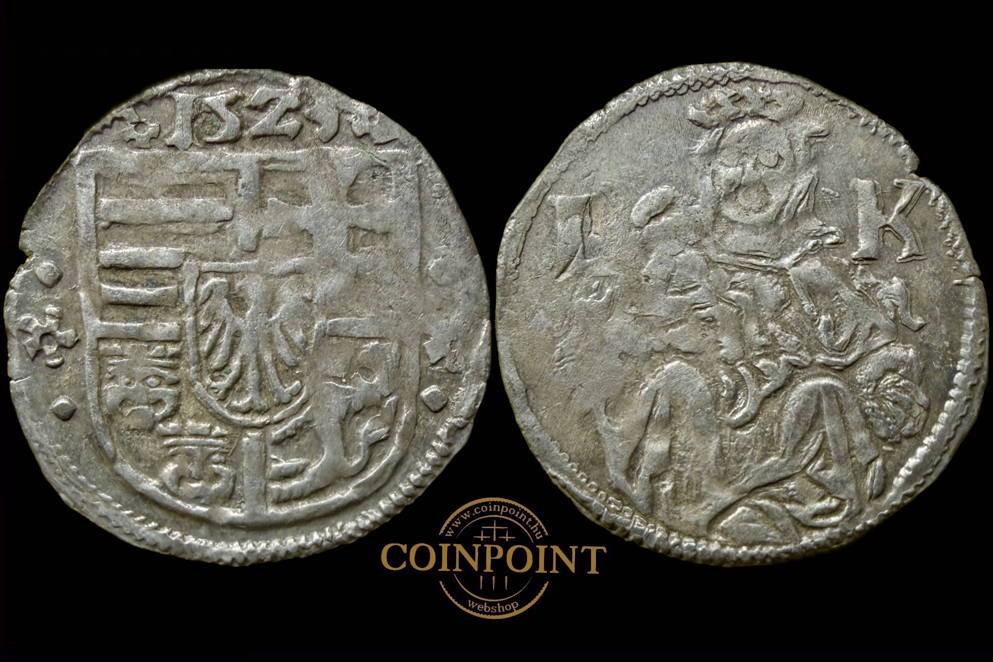 II.Lajos 1523 L-K Dénár ÉH-675/e