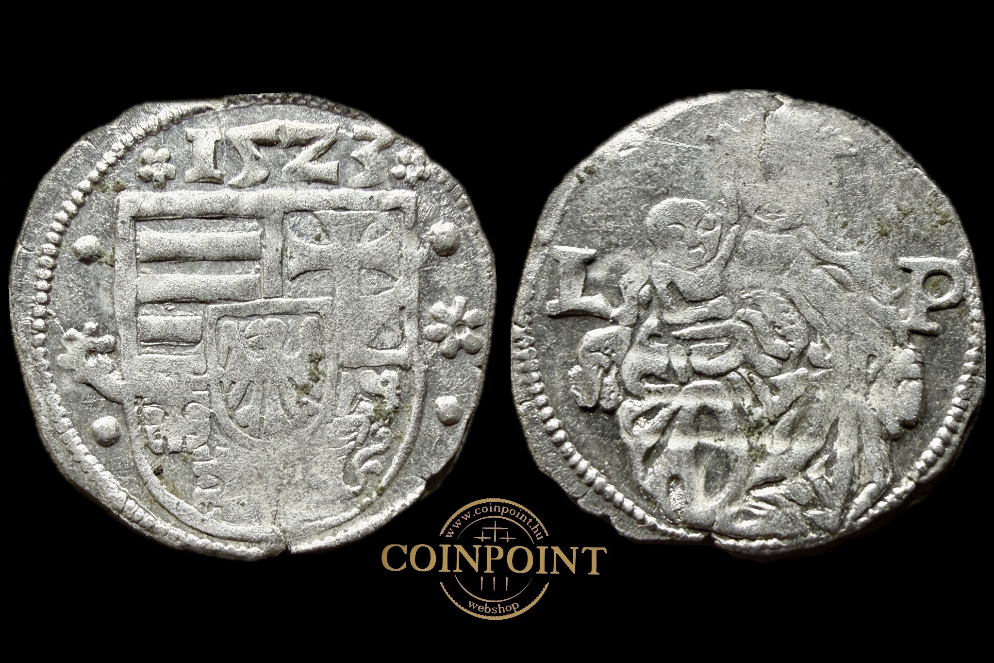 II.Lajos 1523 L-P Dénár ÉH-675