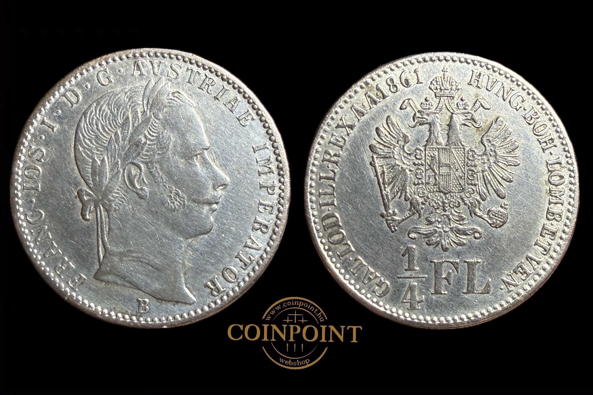 Ferenc József 1/4 Florin 1861B R! 