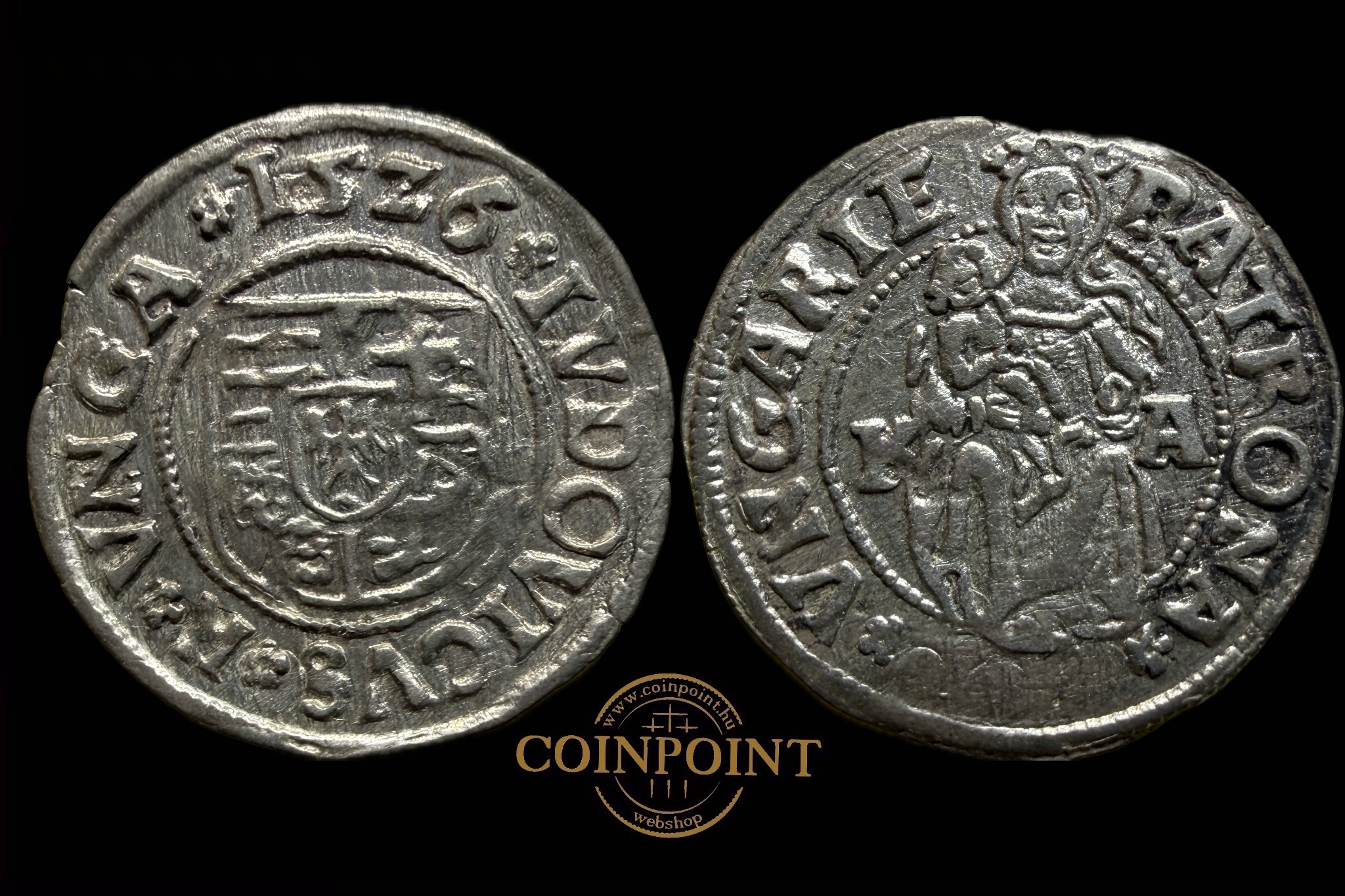 II.Lajos 1526 K-A Dénár ÉH-673 (Mohácsi csata)