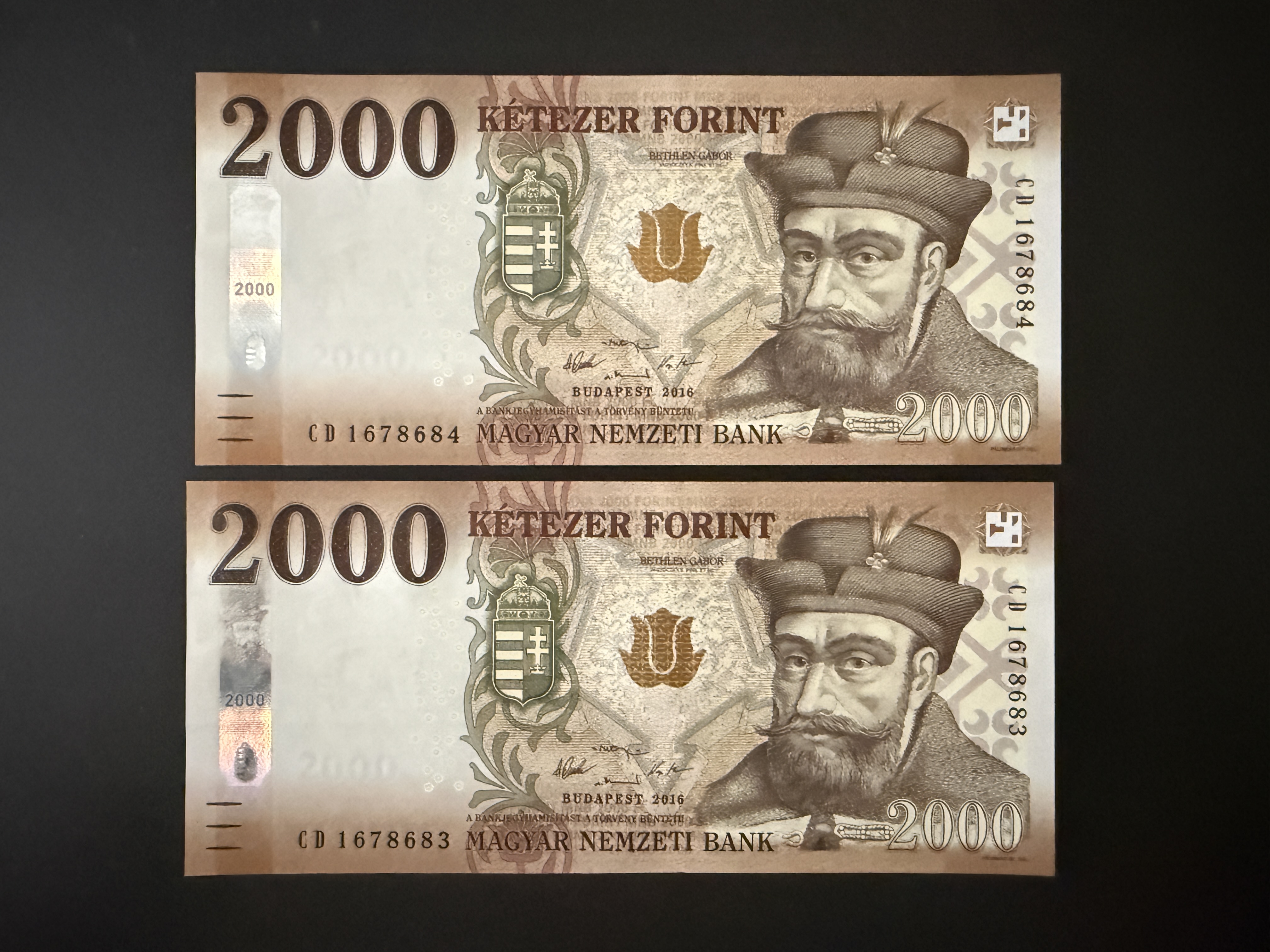 2000 Forint UNC 2016 sorszámkövető 2db CD Adamo F62.3