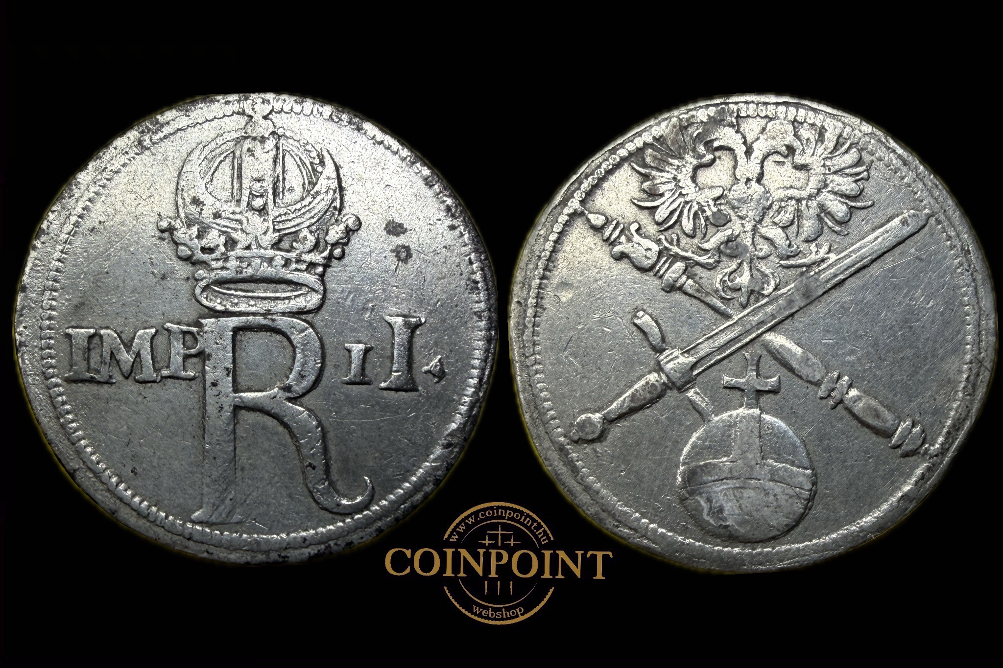 VI.Frederik dán király ezüstözött ón Zseton