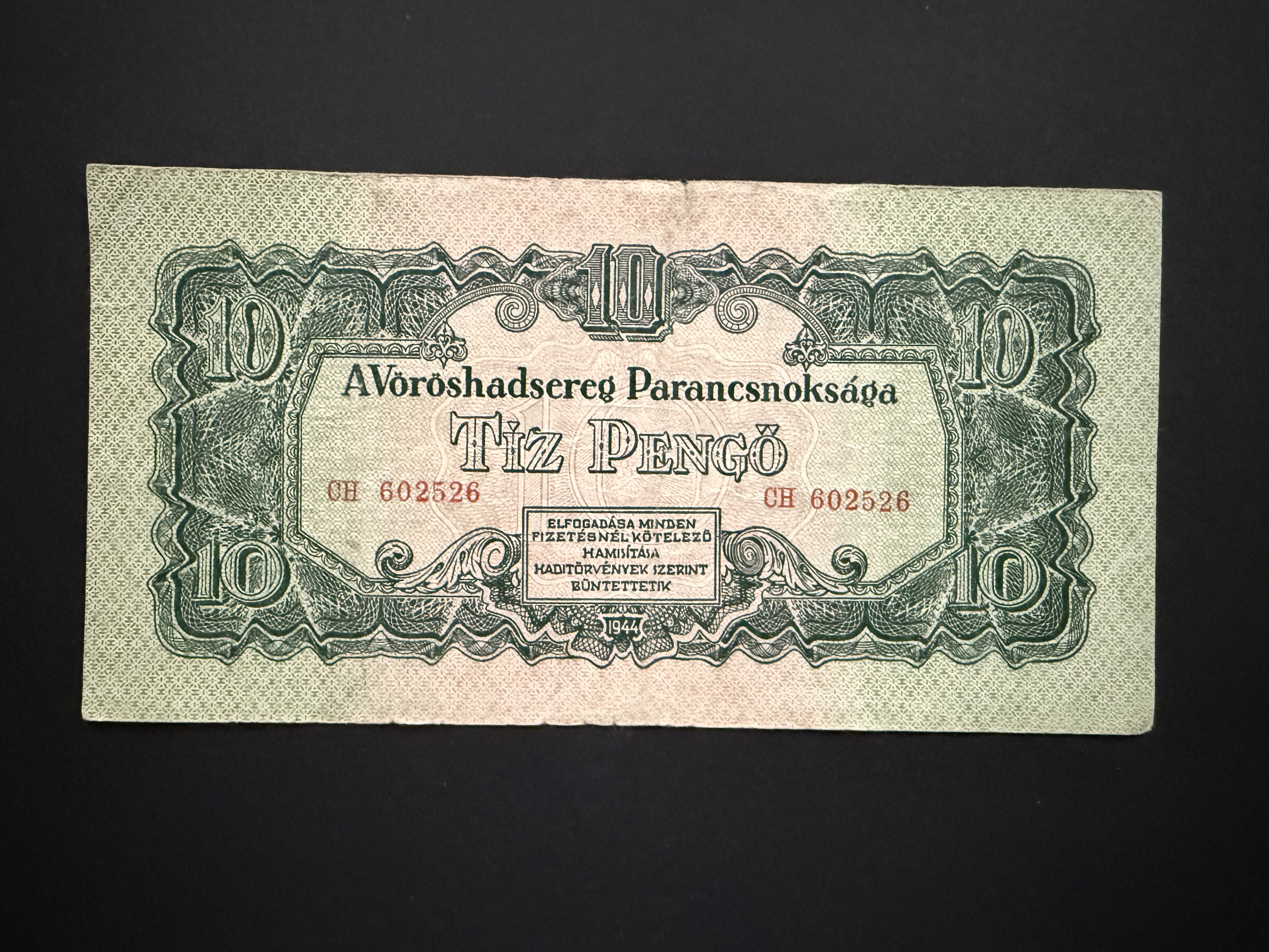 10 Pengő Vöröshadsereg (1944) Adamo P44 VF