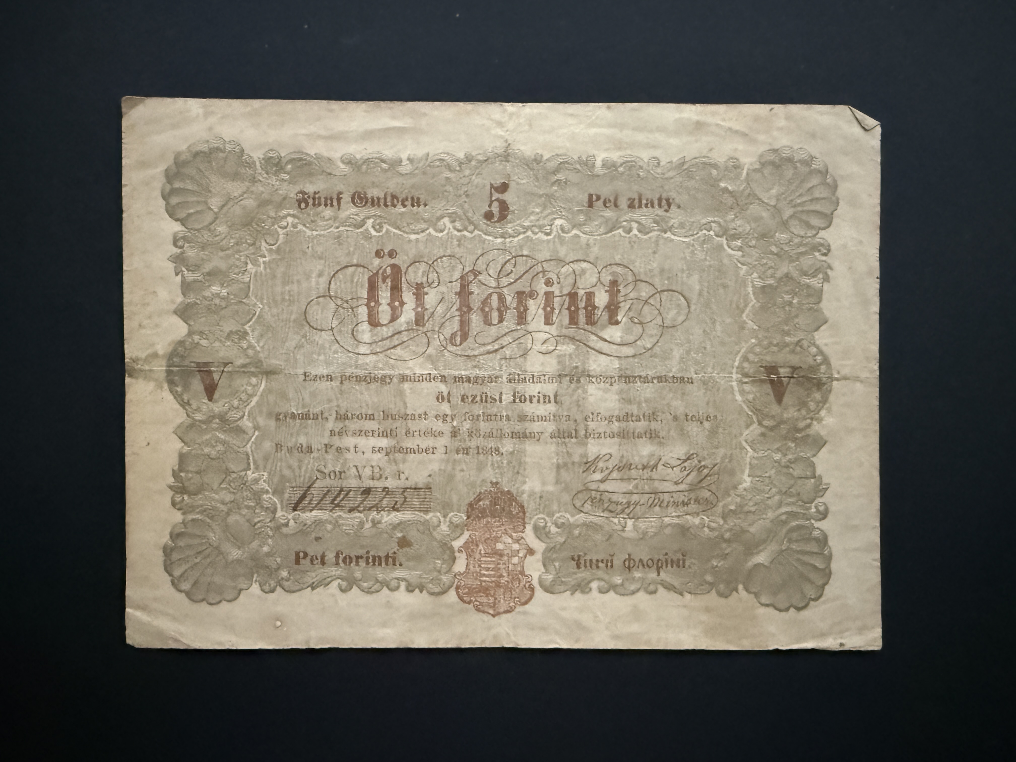 Szabadságharc 5 Forint (1848) VF Adamo G109A