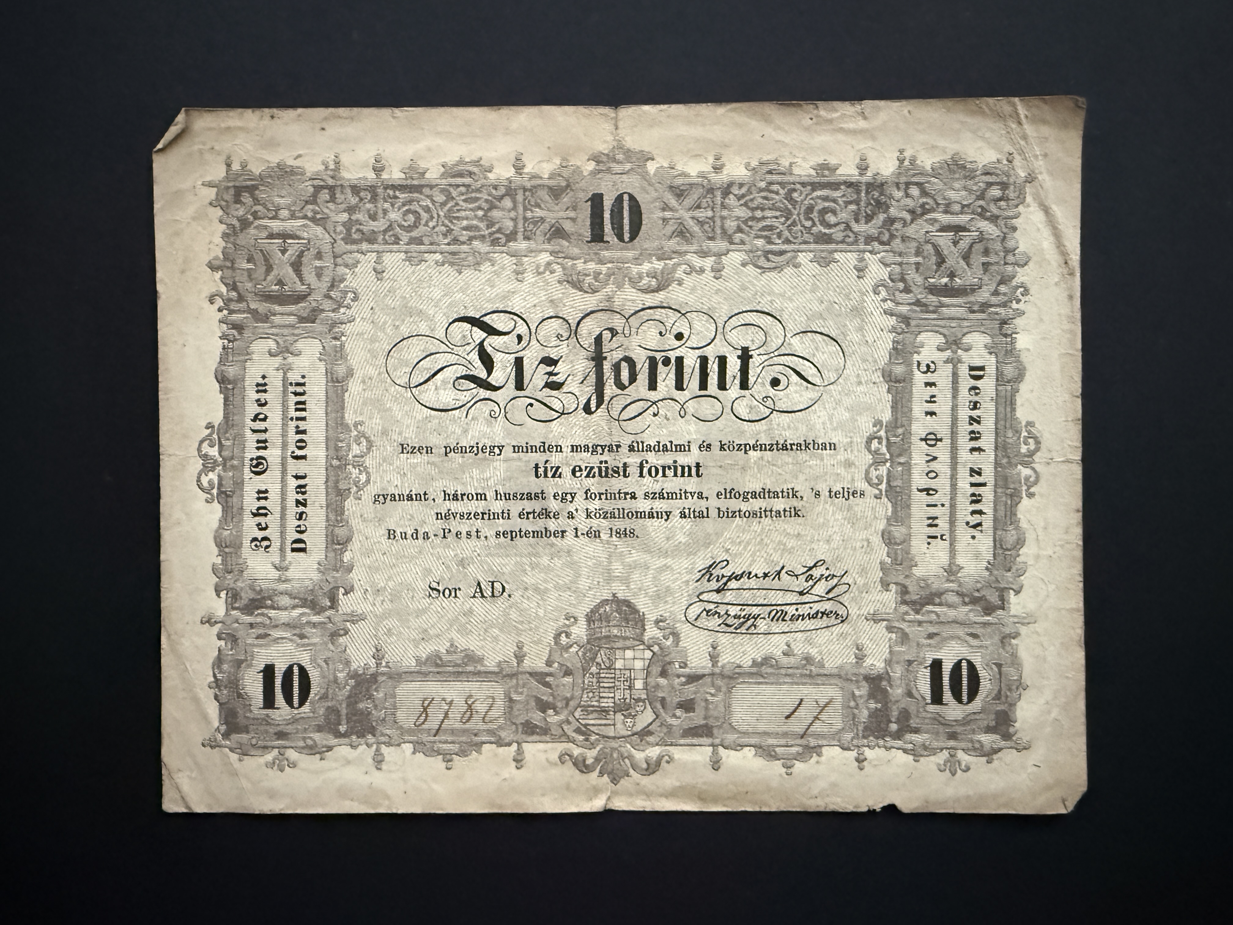 Szabadságharc 10 Forint (1848) VF Adamo G111