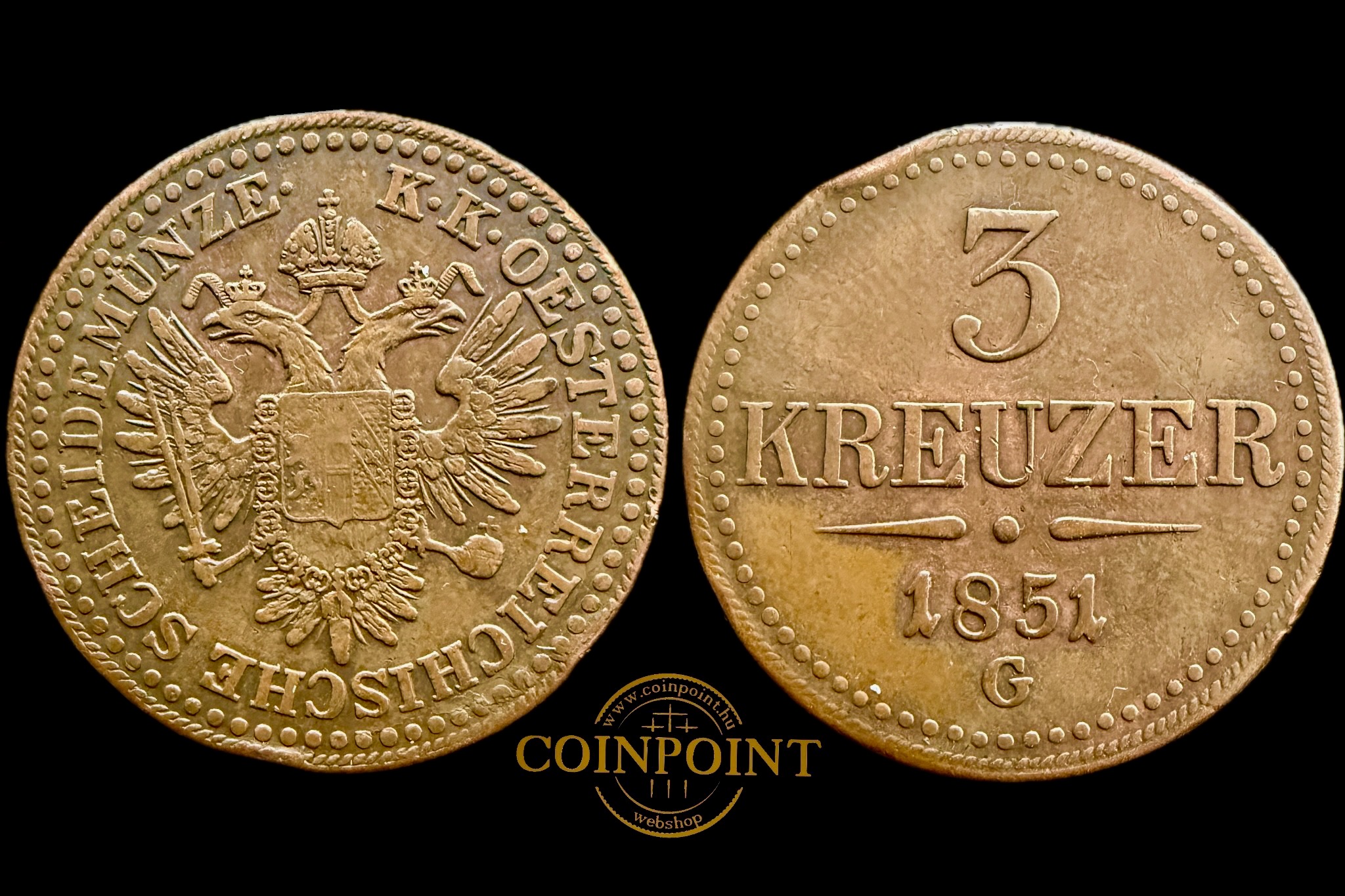 Ferenc József 3 Krajcár 1851G Nagybánya