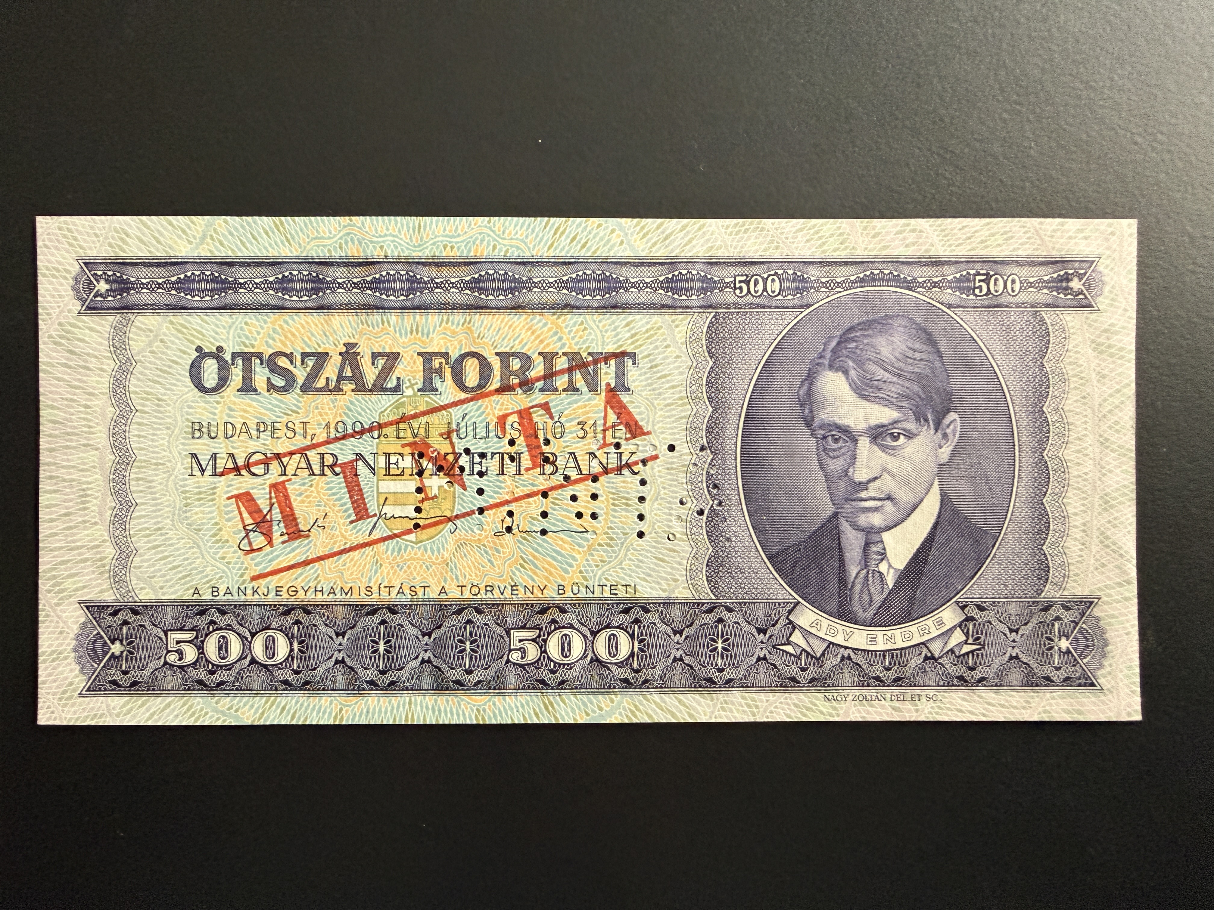 500 Forint Minta E 00571 UNC (1990 E) Adamo F43Ma
