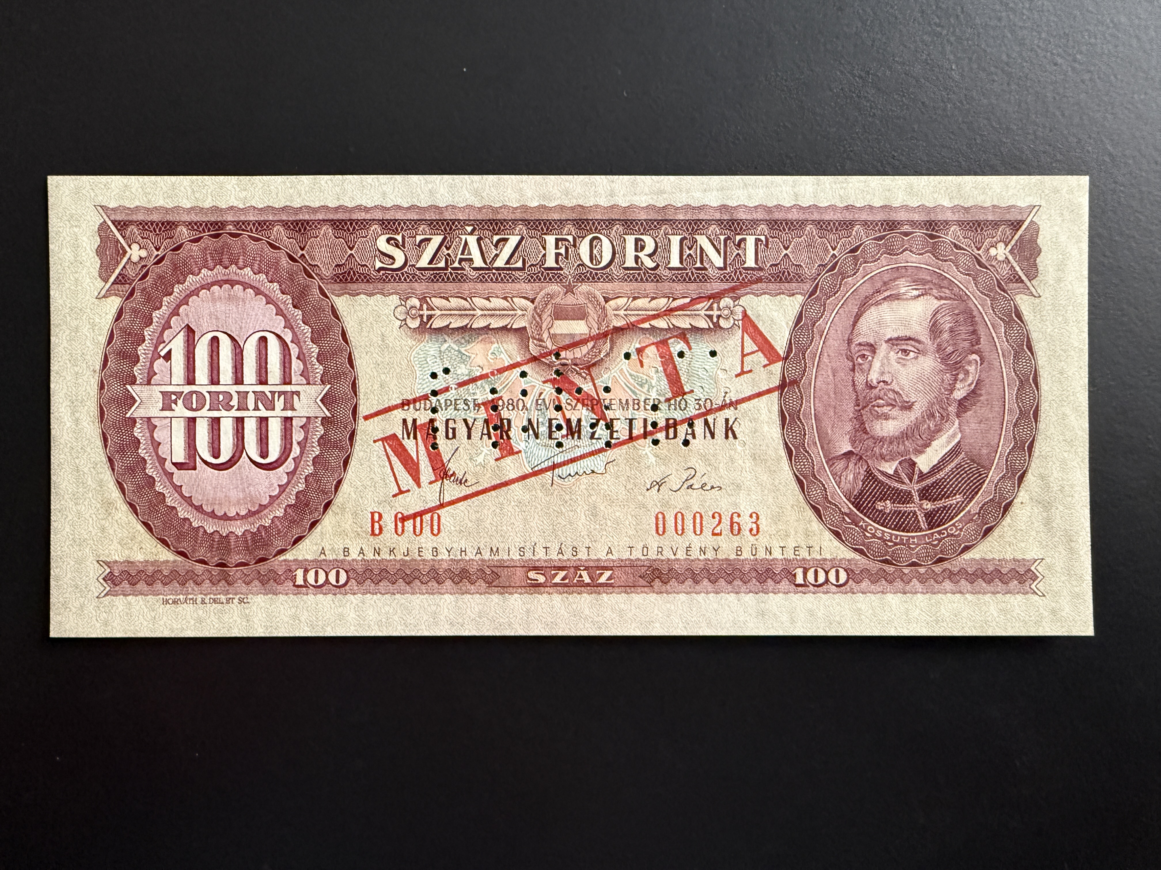 100 Forint 00263 B(1980) MINTA Adamo F34Ma UNC