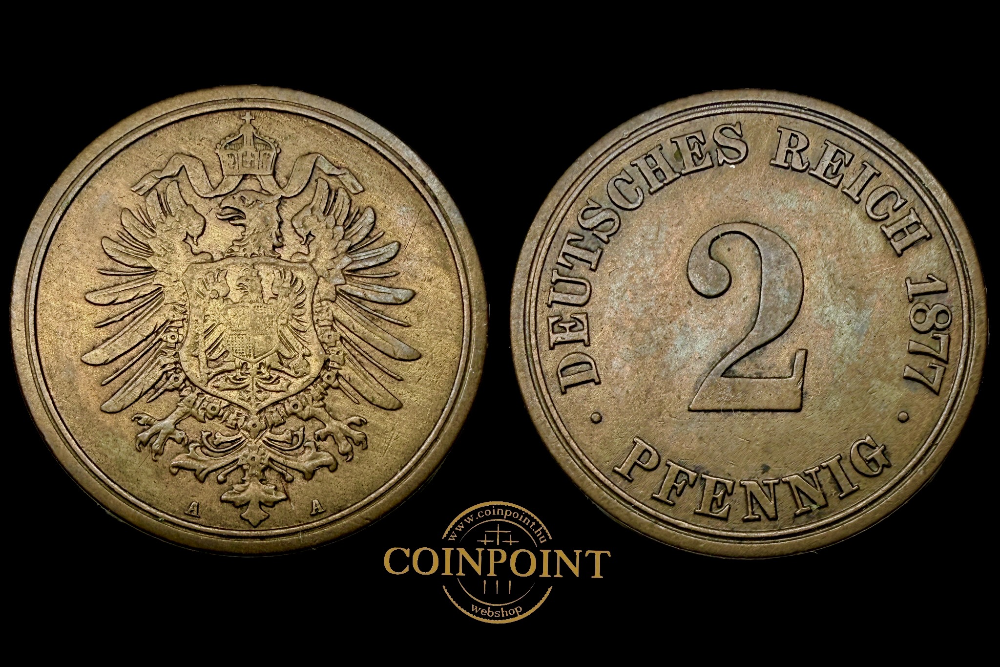 I.William 2 Pfennig 1877 AA 