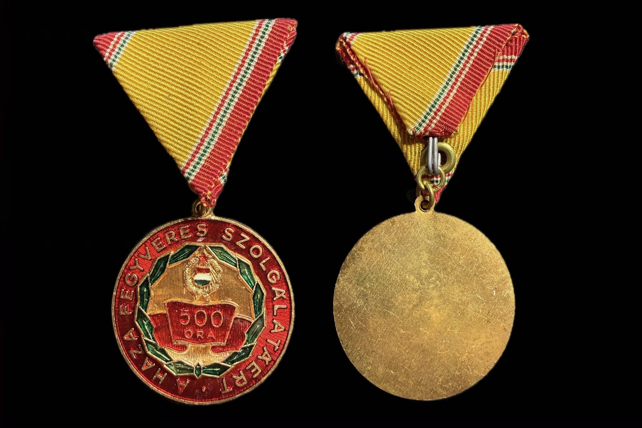 Szolgálati Érdemérem 500 repült óra után zománcozott  kitüntetés mellszalagon