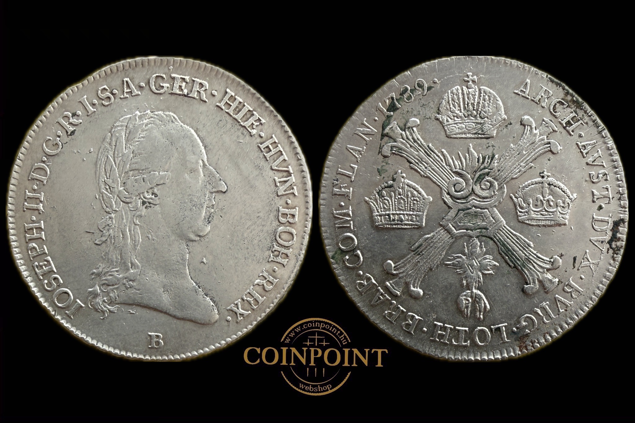 II. József 1/4 Koronatallér (1789) Körmöcbánya Her209