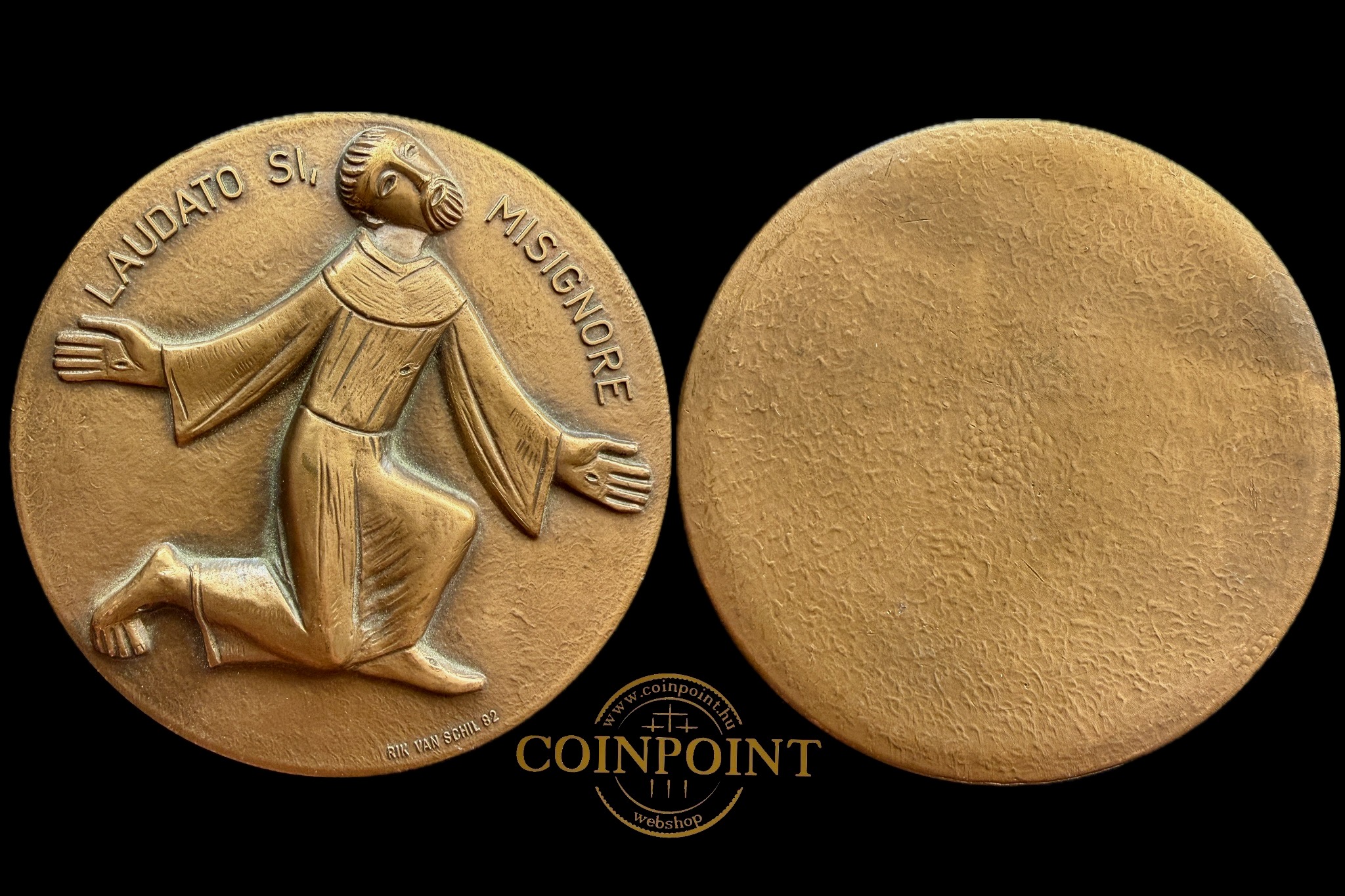 LAUDATO SI’ MISIGNORE Dicsértessél Uram bronz Plakett Rik Van Schil 82