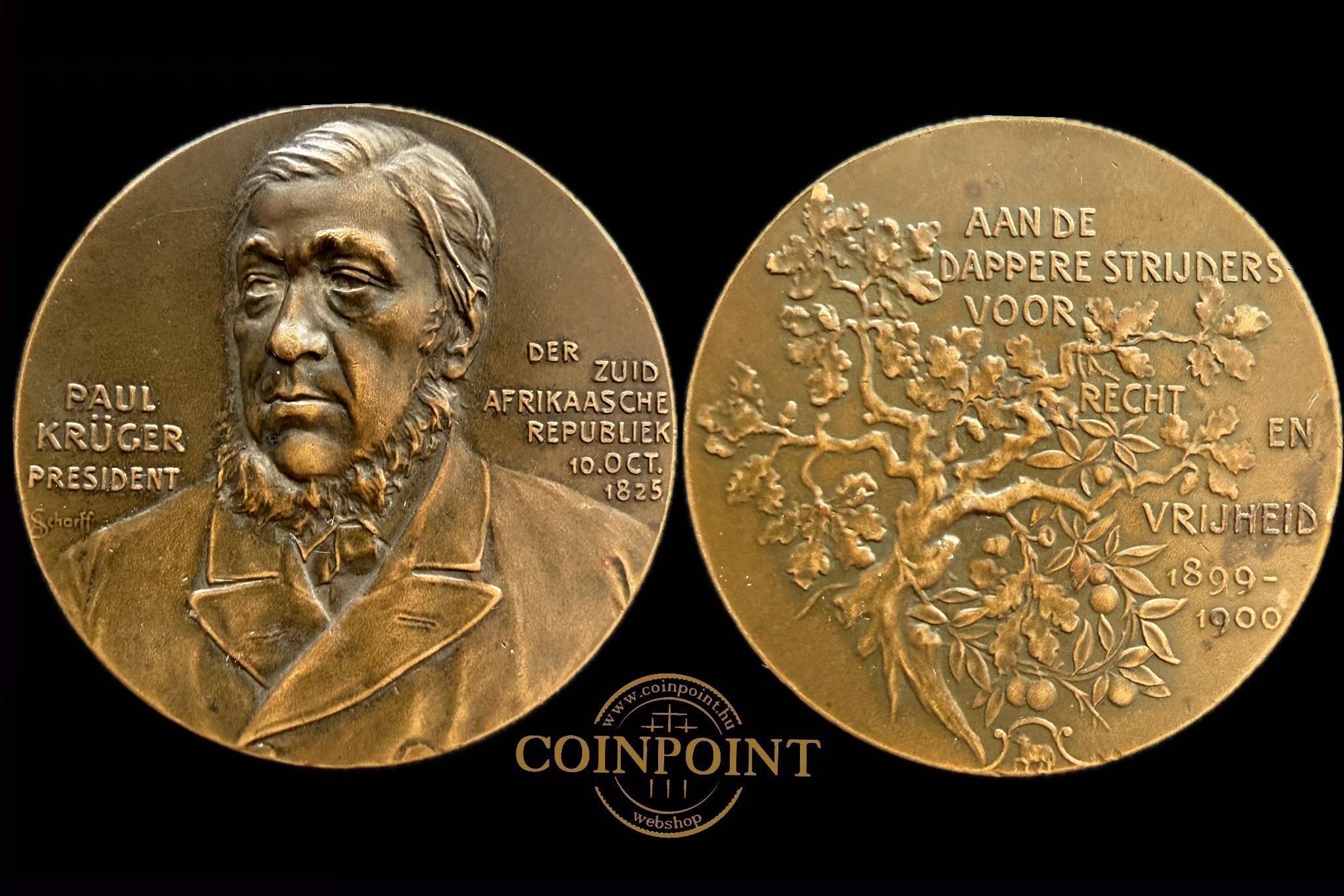 Paul Kruger Dél-afrikai Köztársaság elnökének tiszteletére Anton Scharff Osztrák Pénzverde fővésnöke