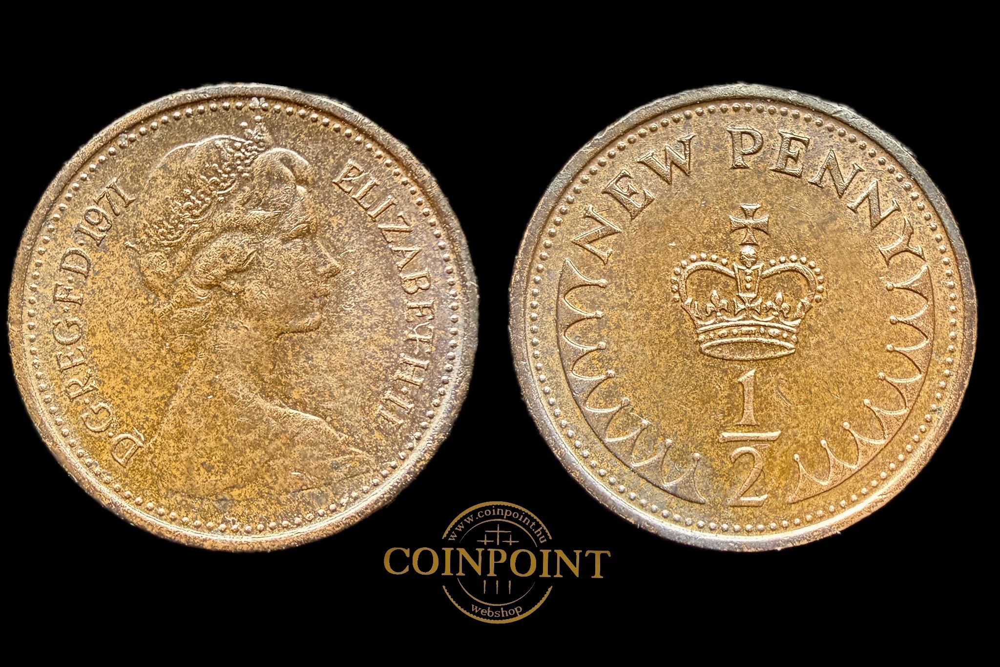 Anglia II.Erzsébet 1/2 New Penny 1971
