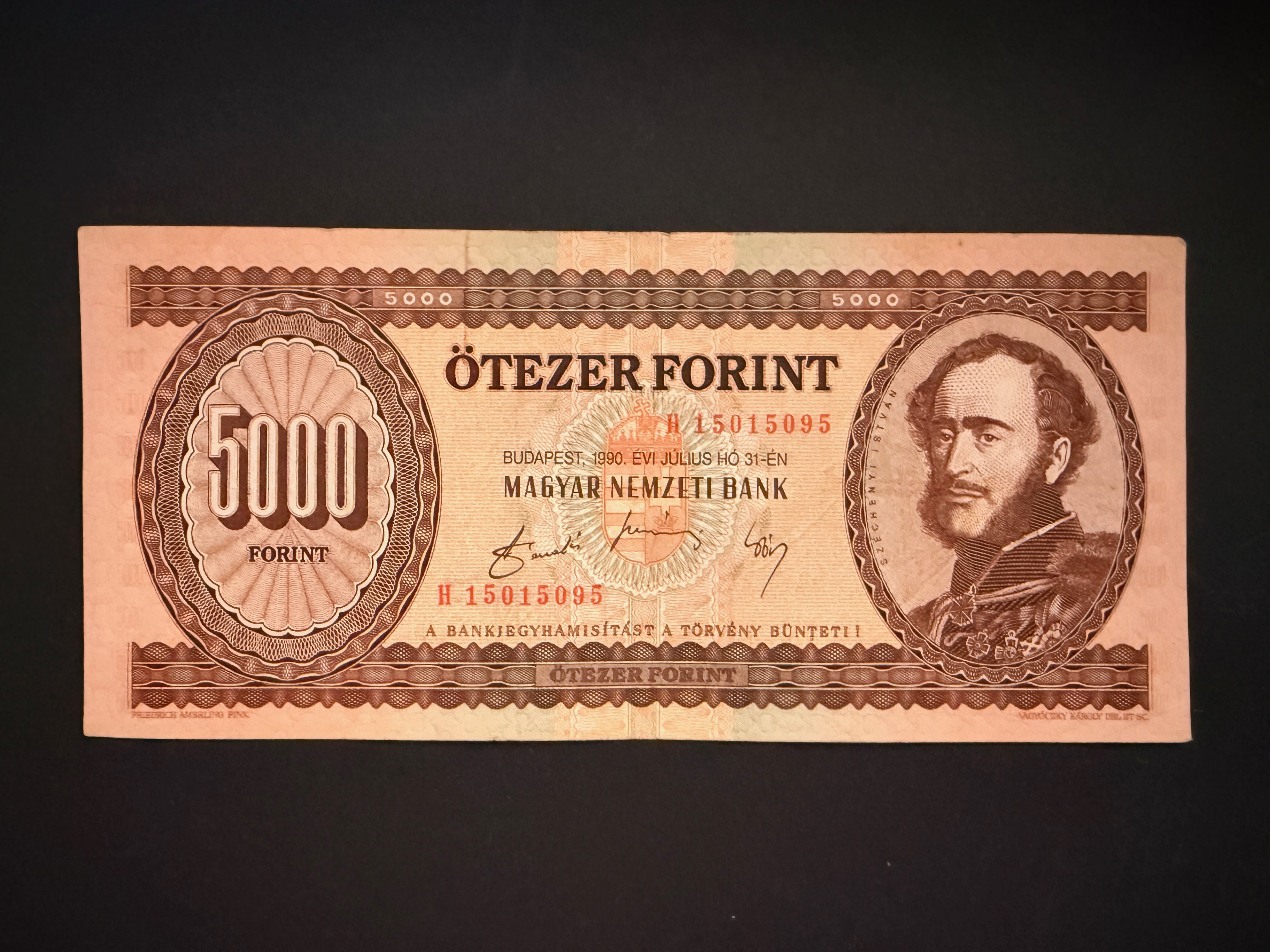 5000 Forint (1990) H VF Adamo F49