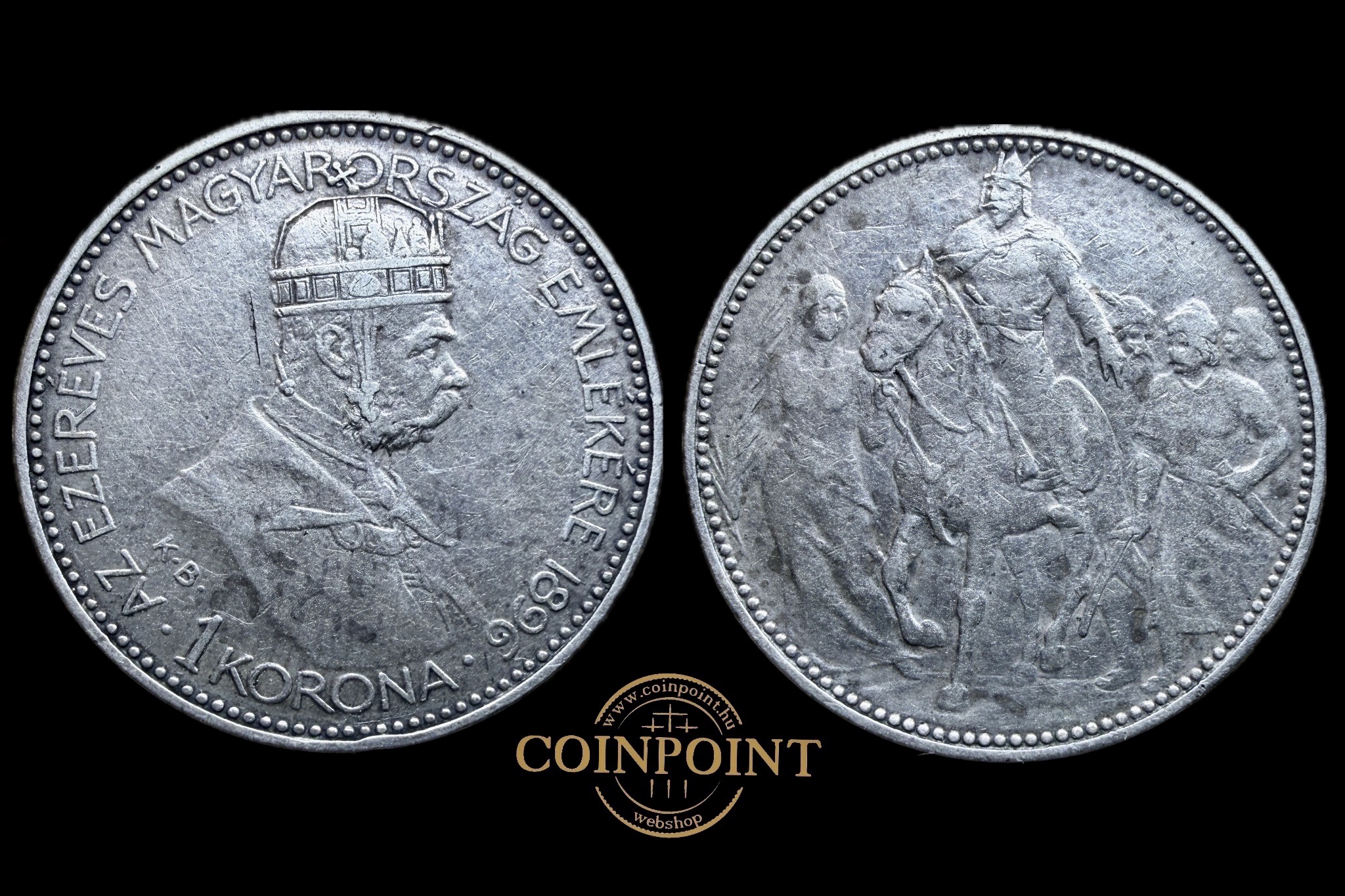 Ferenc József Milleneumi 1 Korona (1896)Adamo K5.2 