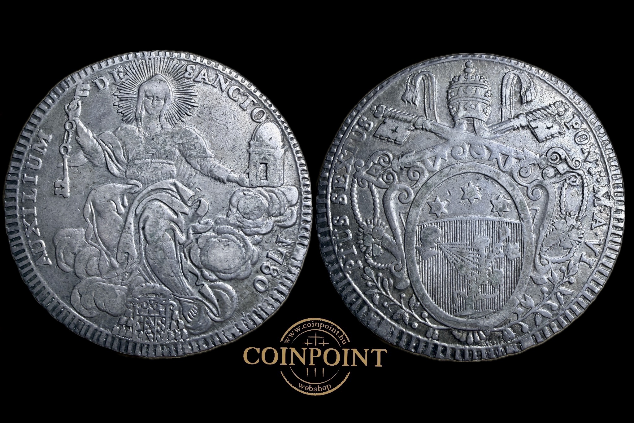 VI.Pius Vatikán Tallér 1780 Dav 1471