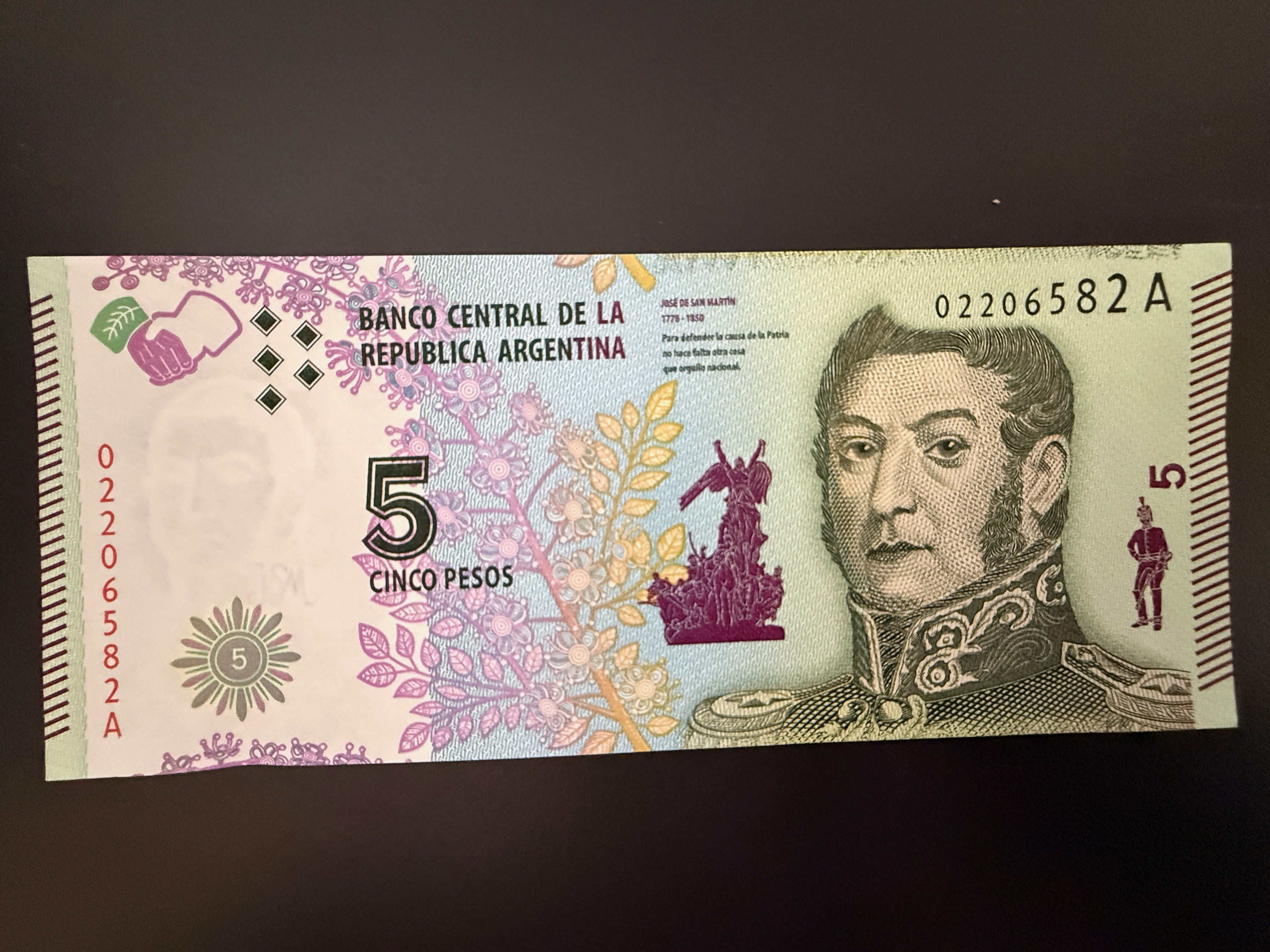 ARGENTINA 5 Pesos ND (2015) (P.359) UNC