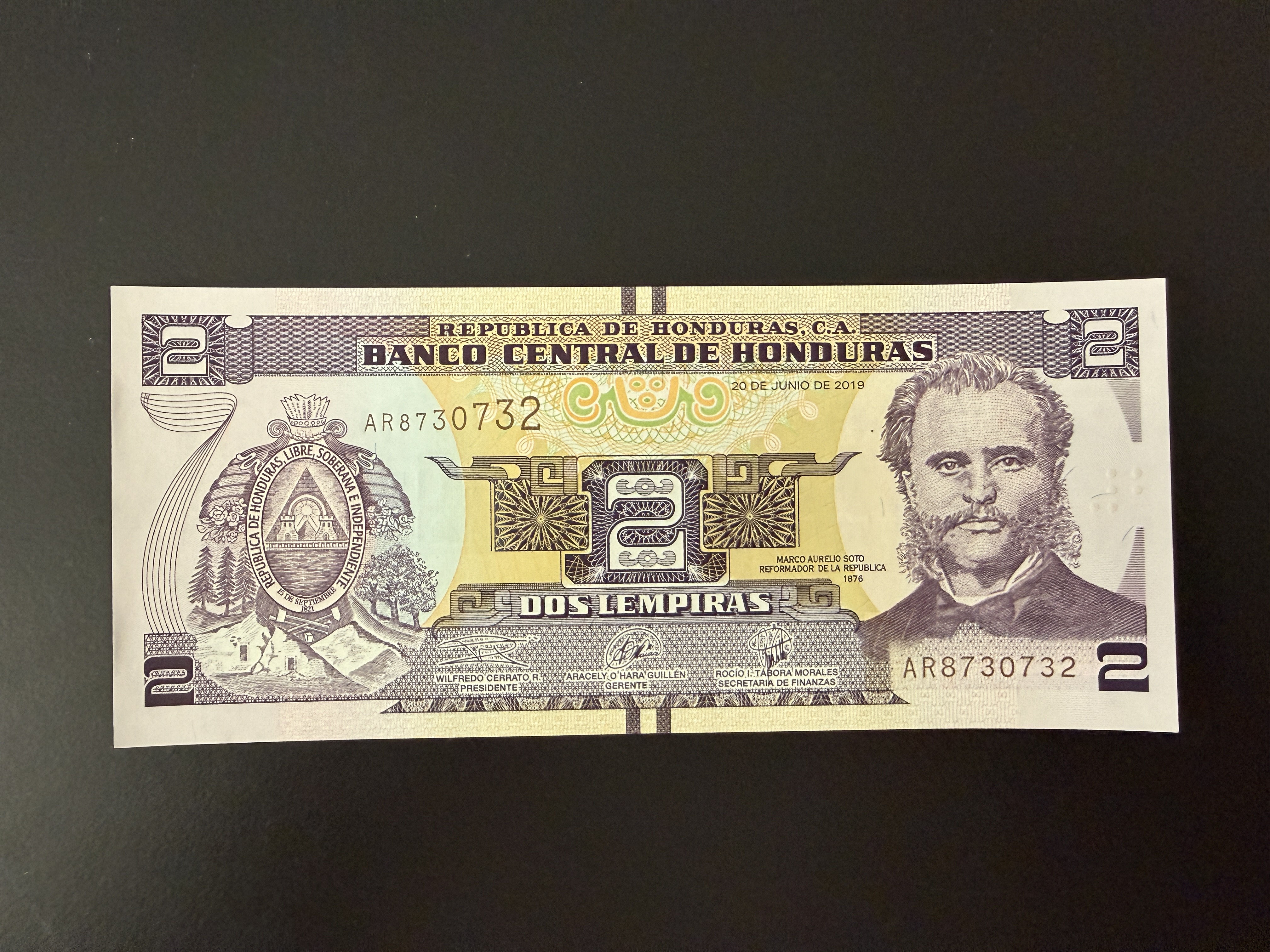 HONDURAS 2 Lempiras 20.6.2019 (2012-2024) (P.97d) UNC