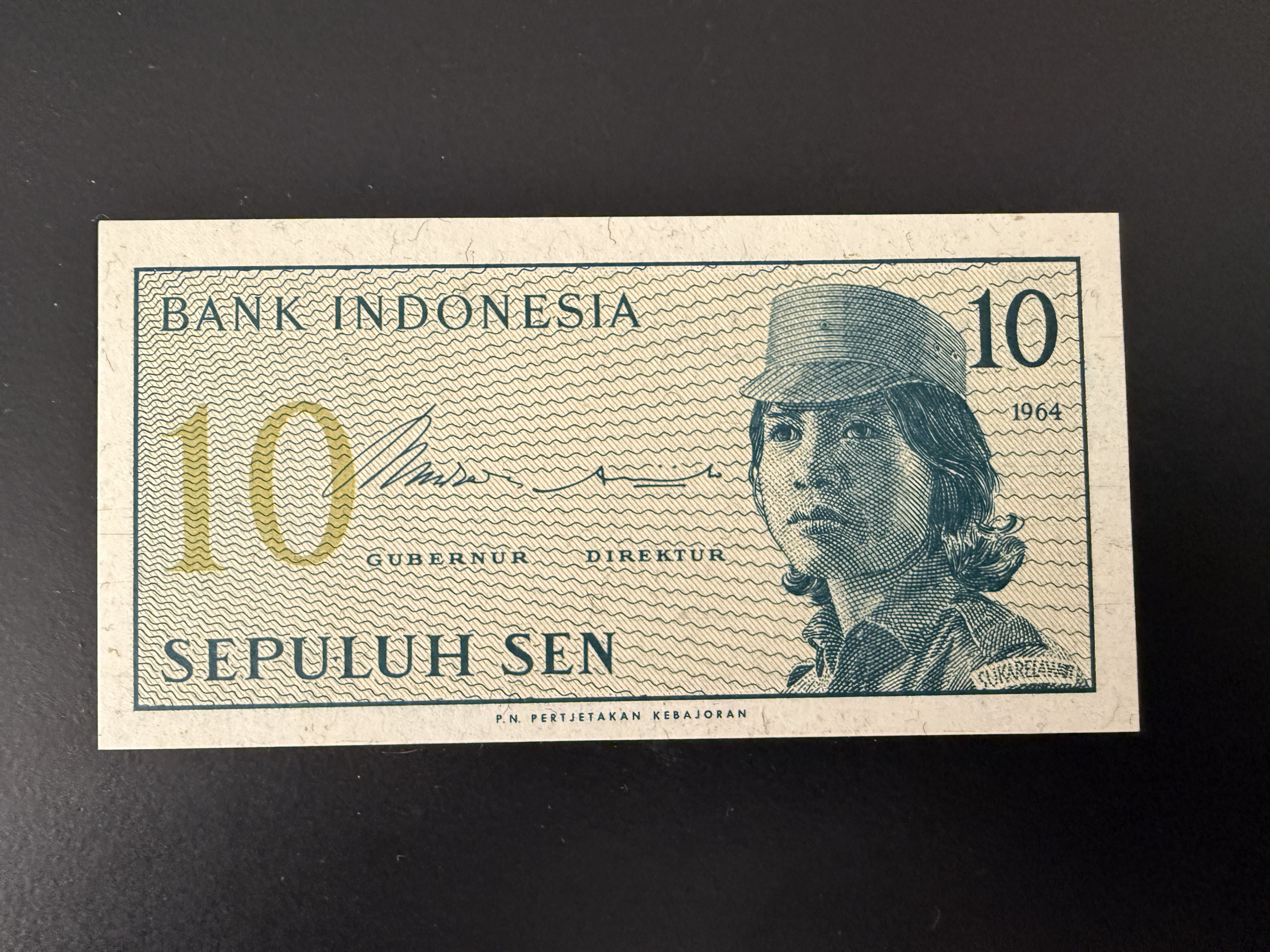 INDONESIA 10 Sen 1964 (P.92) UNC