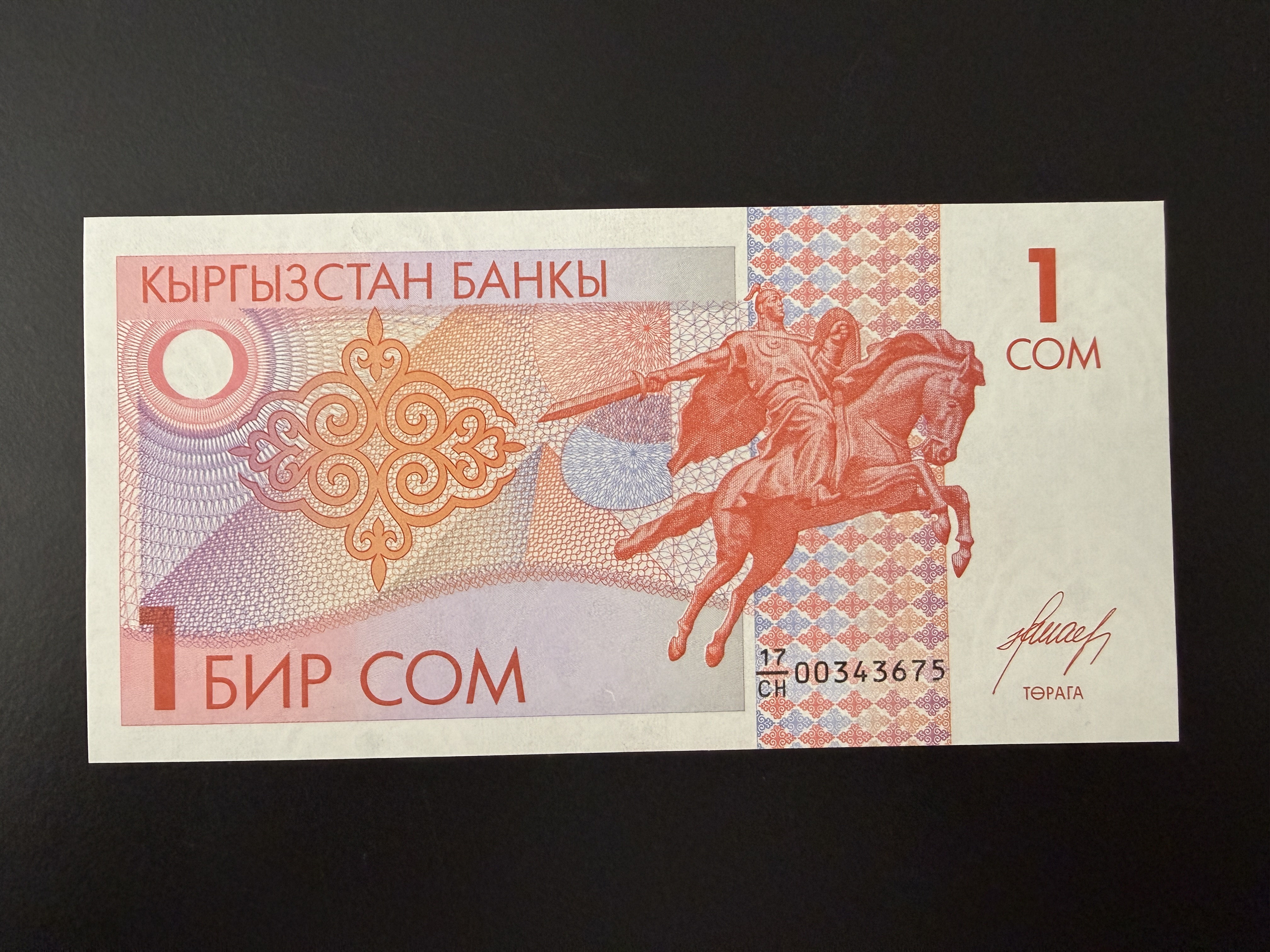 KYRGYZSTAN 1 Som ND (2013) (P.4) UNC