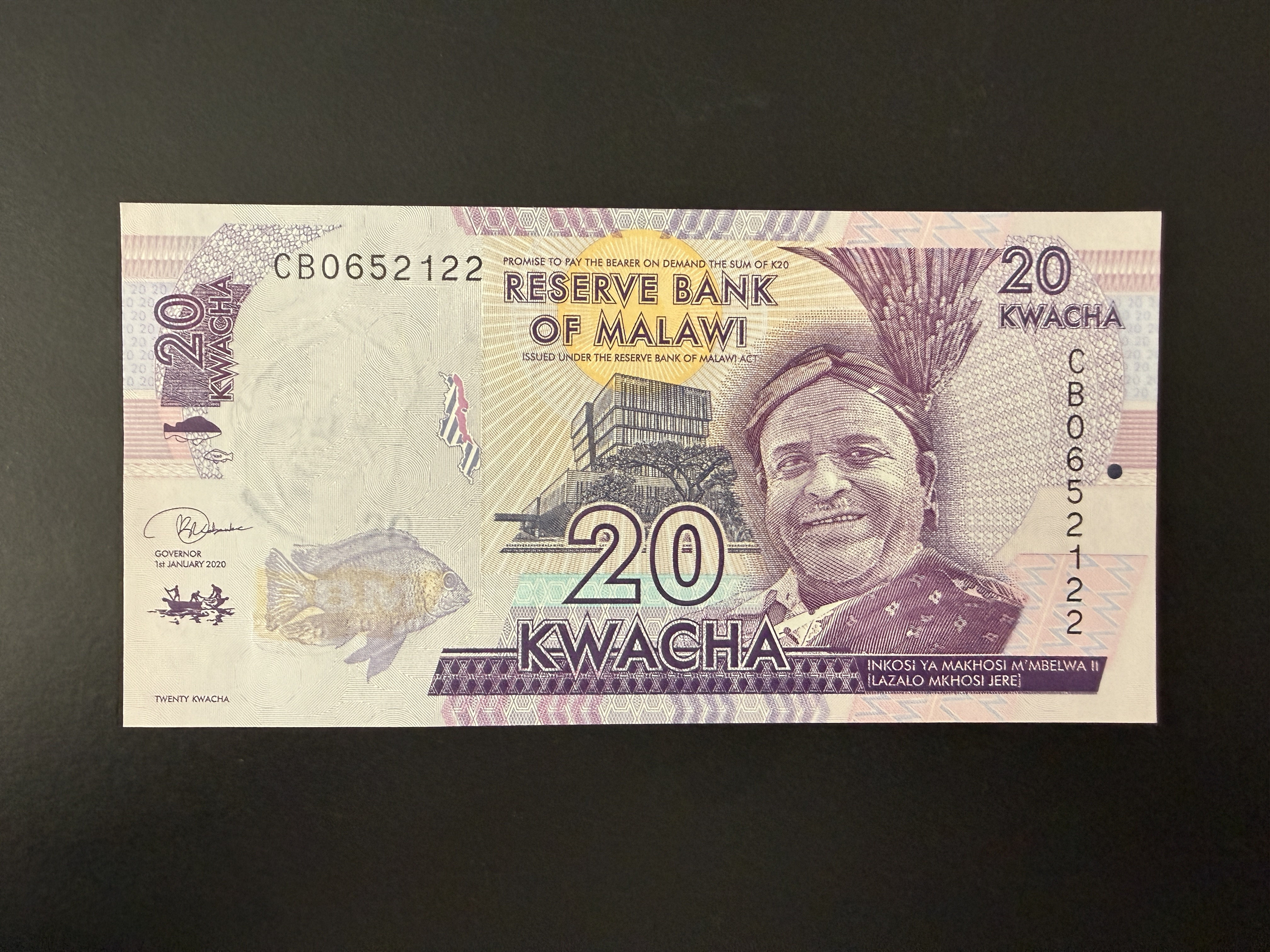 MALAWI 20 Kwacha 1.1.2020 (P.63f) UNC
