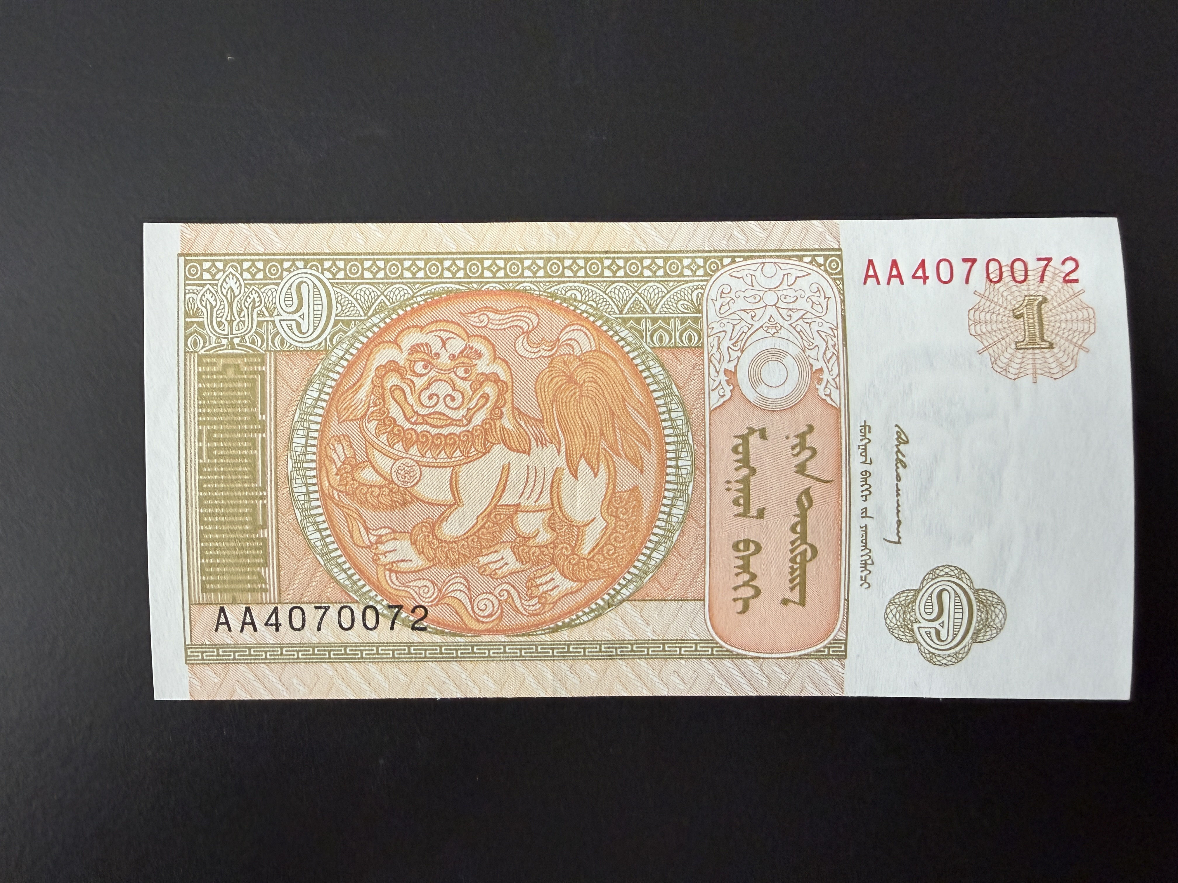 MONGOLIA 1 Tөгрөг ND (1993) (P.52) UNC