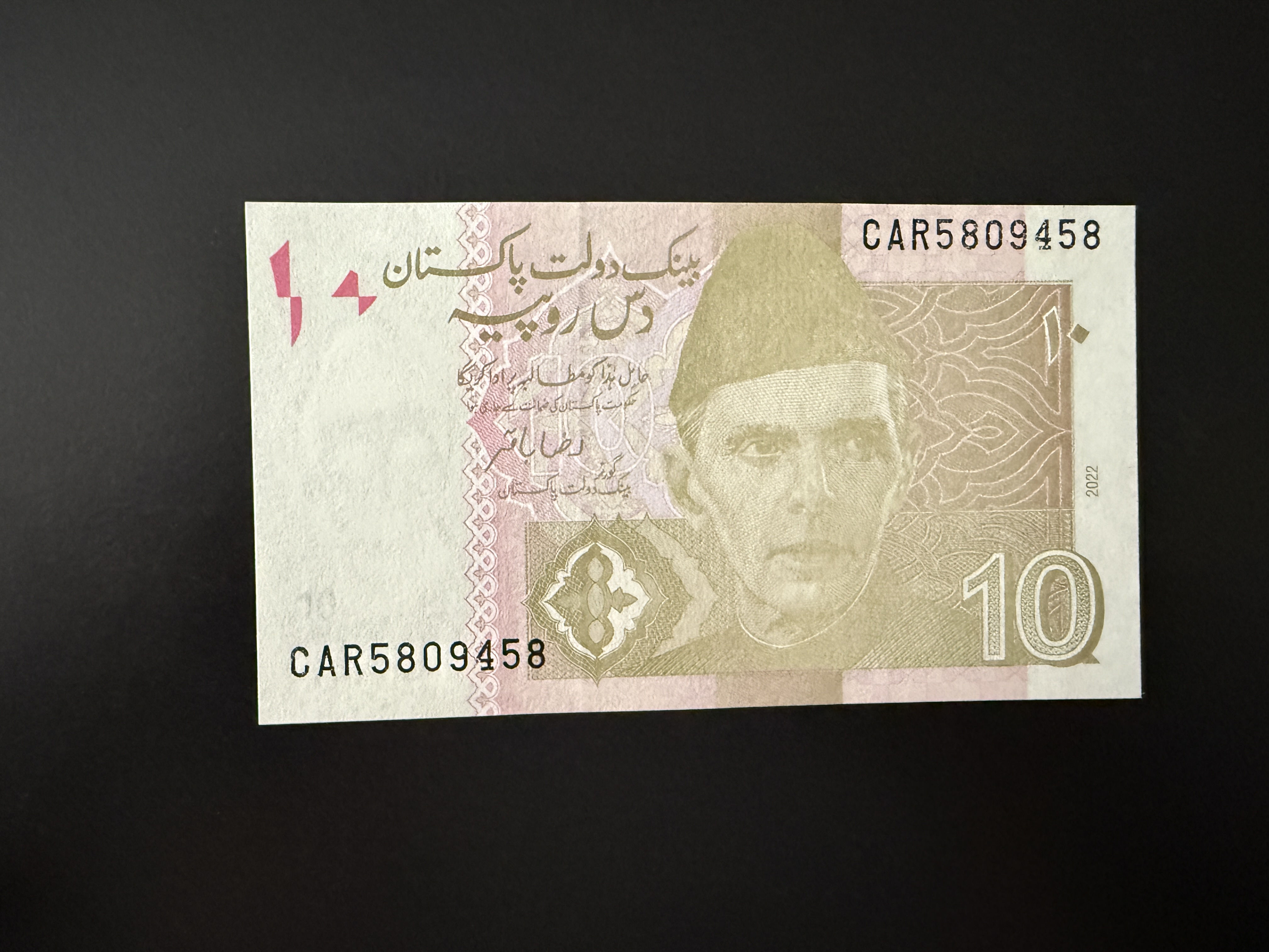 PAKISTAN 10 Rupees 2022 (P.45) UNC - Signature Reza Bakir