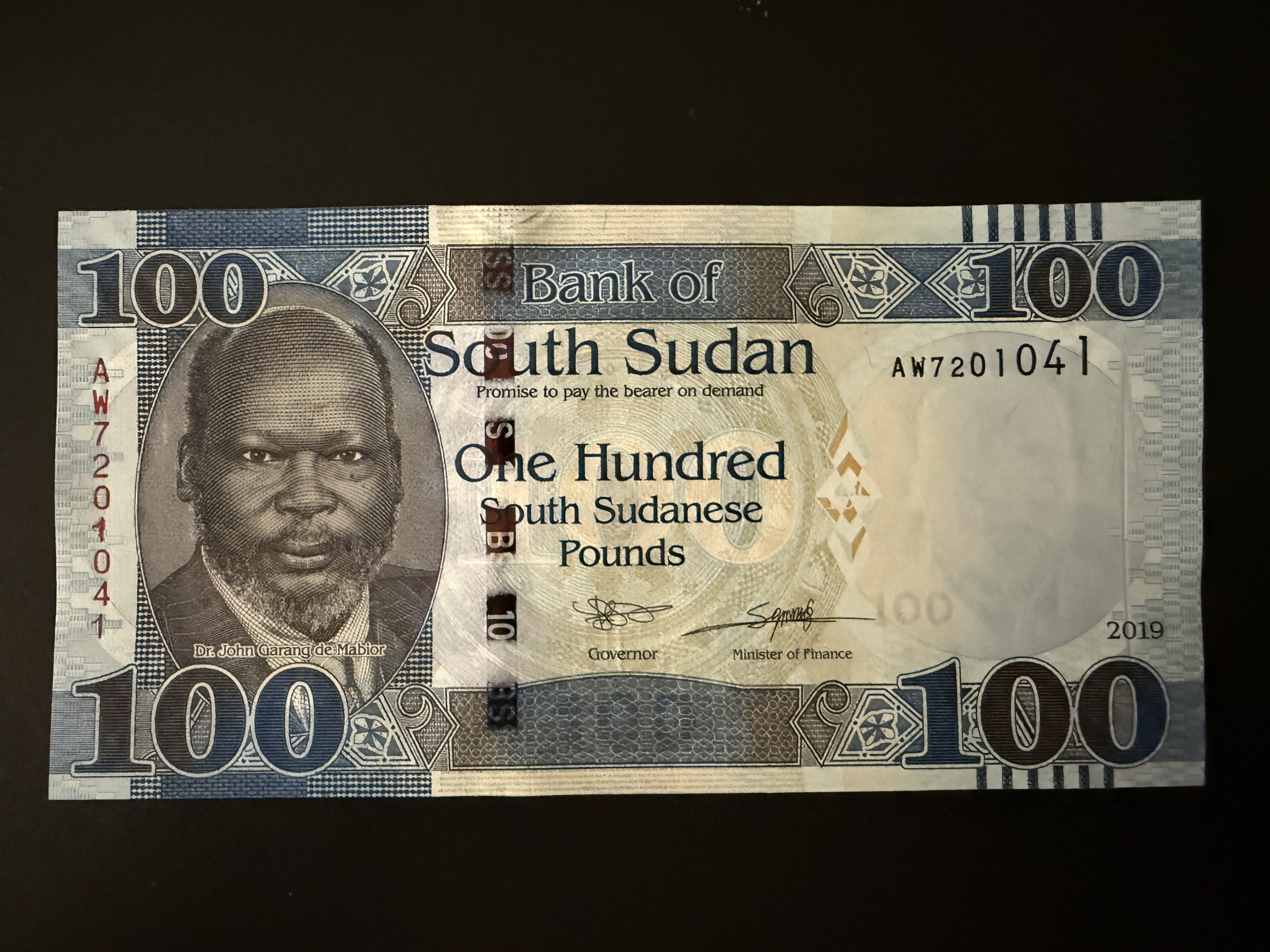South Sudan 100 Pounds John Garang de Mabior 2019 P.15d UNC