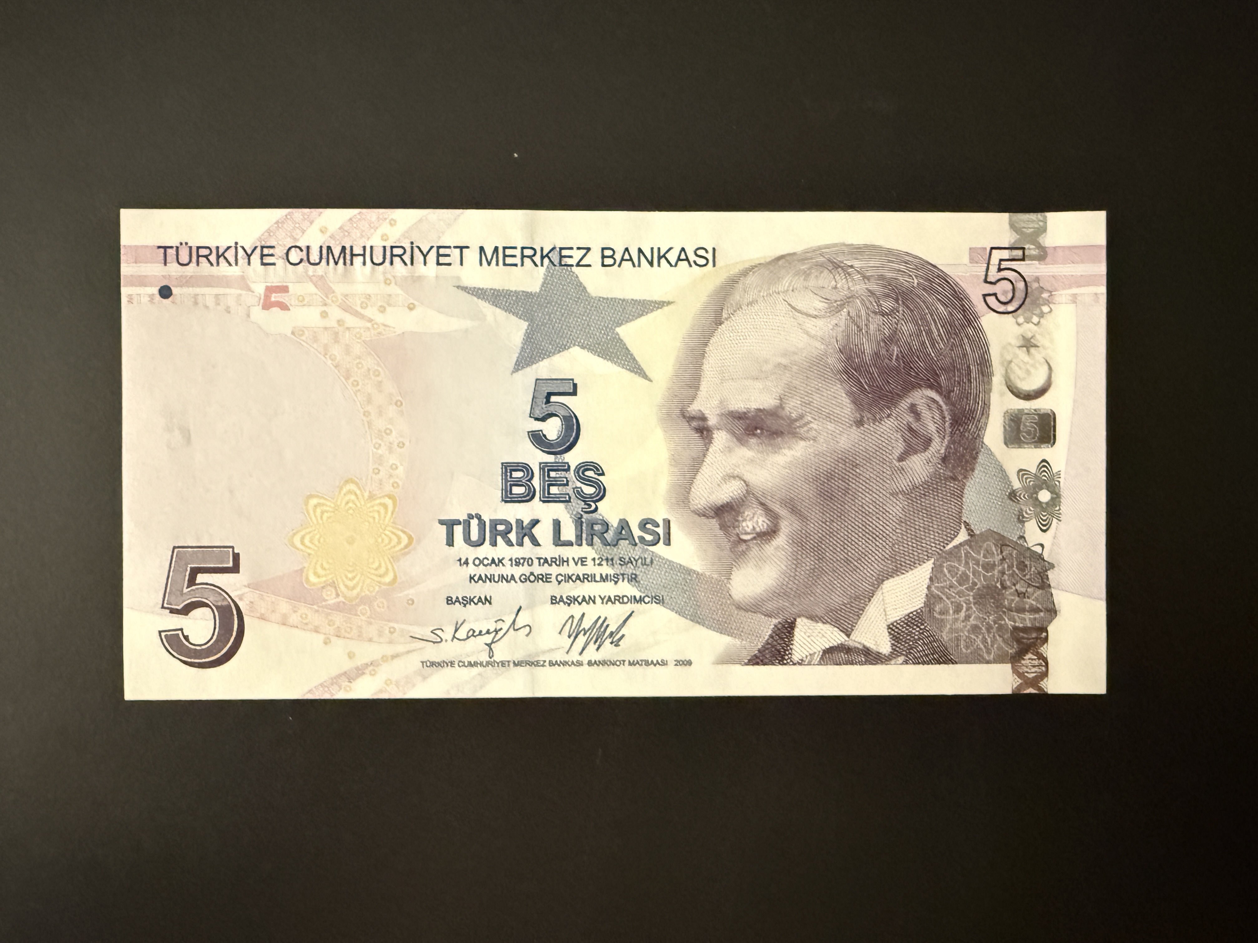 TURKEY 5 Türk Lirası 2009 (2021) (P.222) UNC