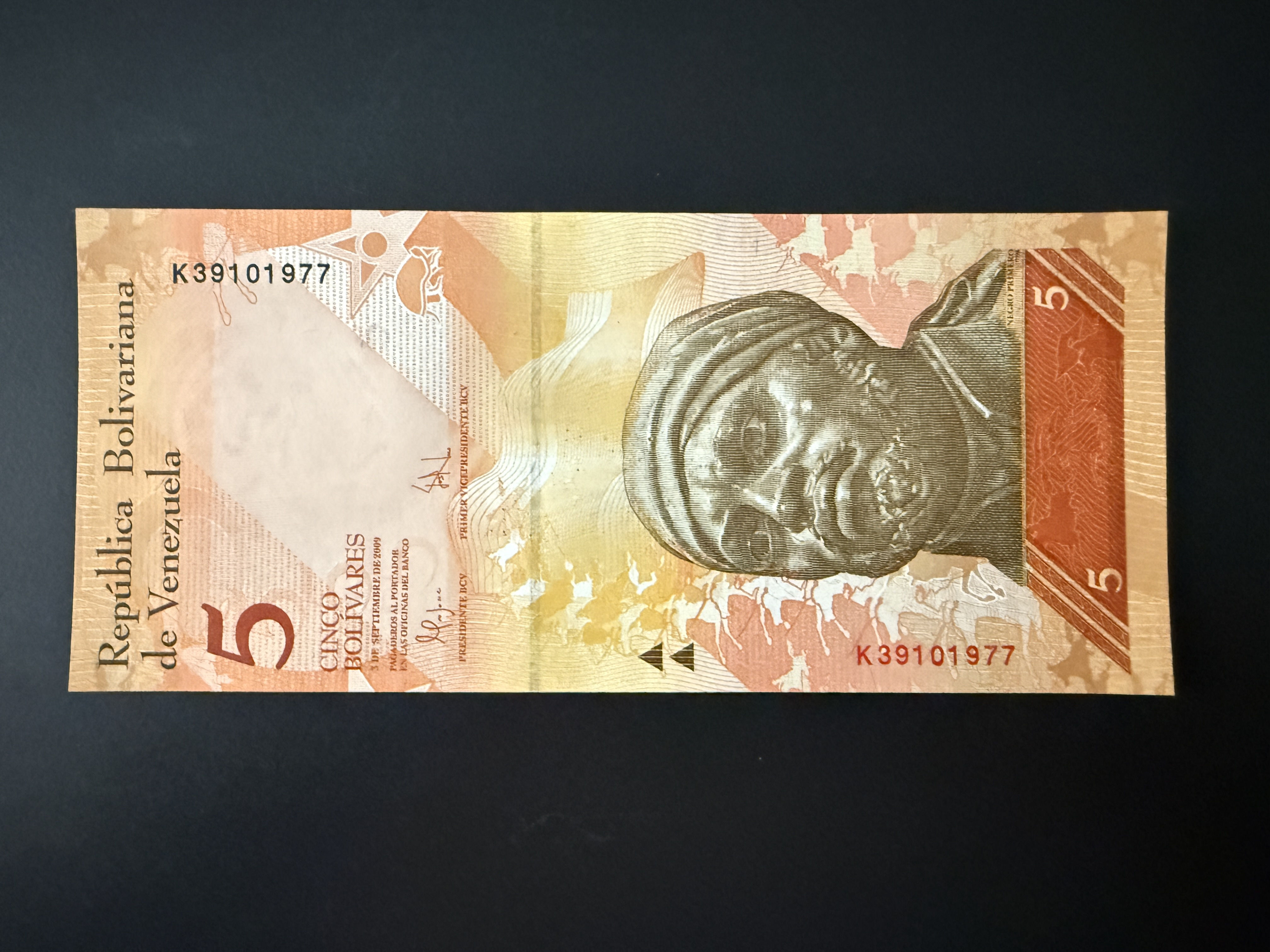 VENEZUELA 5 Bolivares 3.9.2009 (P.89) UNC