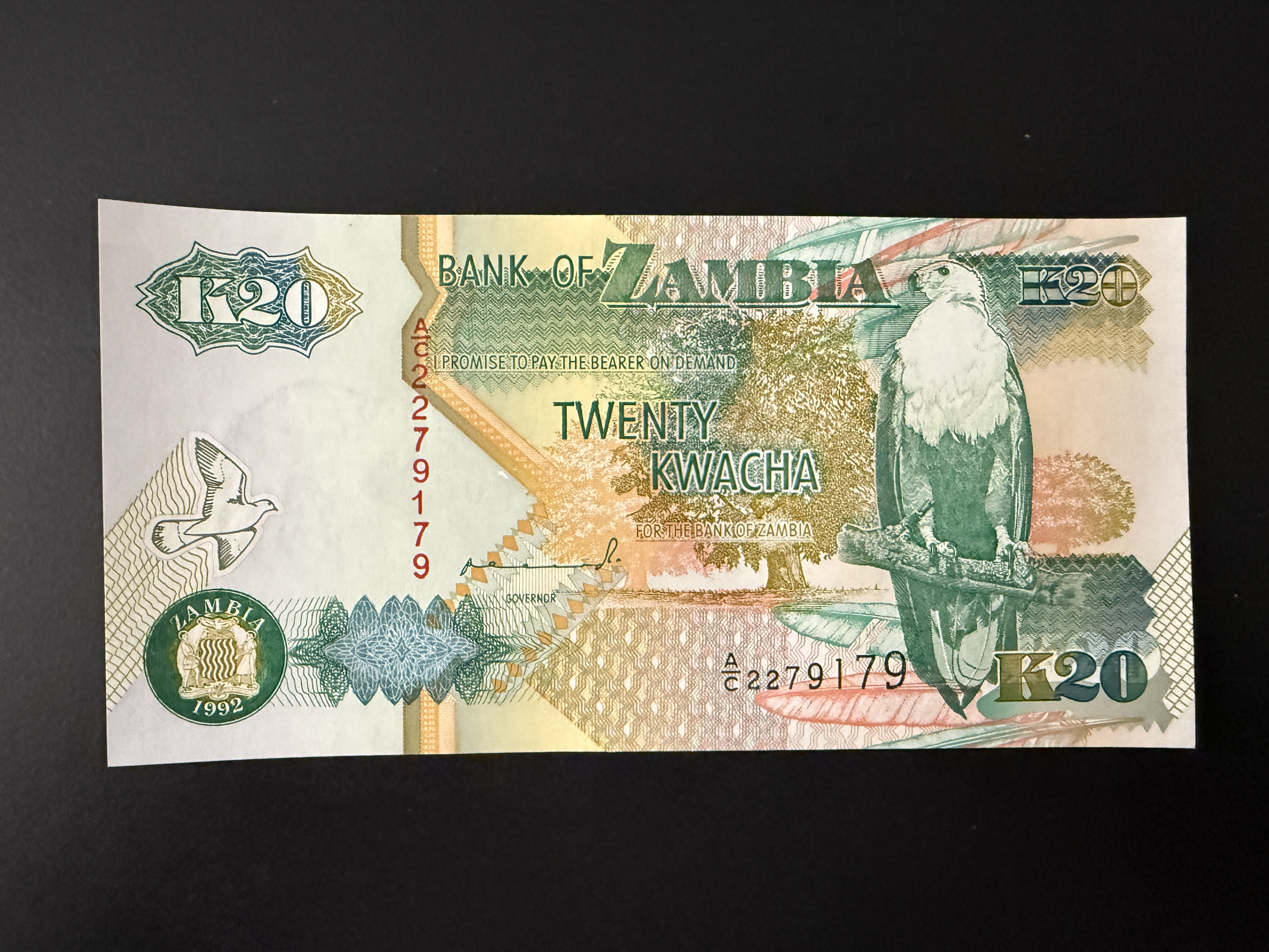 ZAMBIA 20 Kwacha 1992 (1992-1995) (P.36) UNC