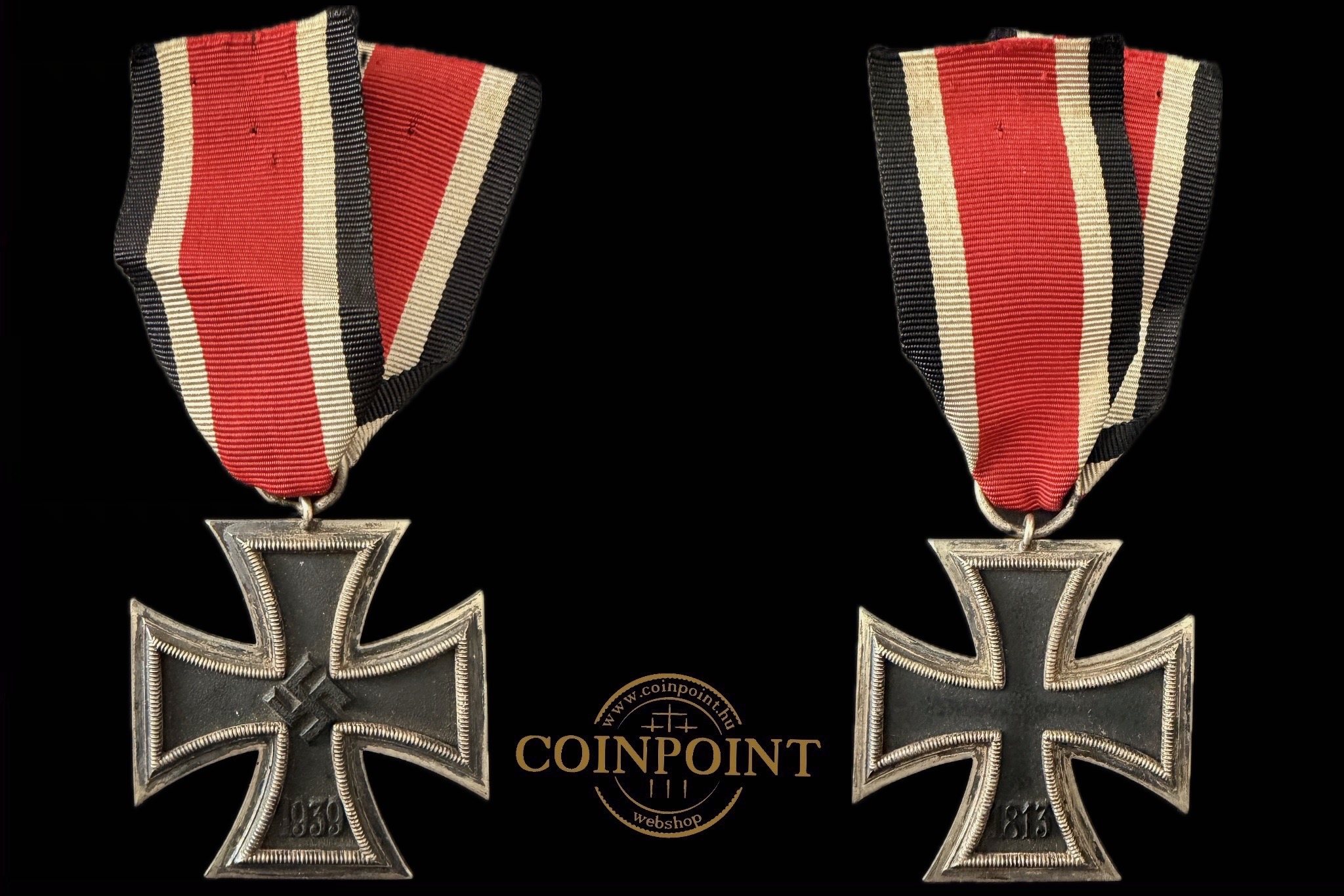 Vaskereszt 1939 szalagon II.osztály mágneses OEK 3824/4