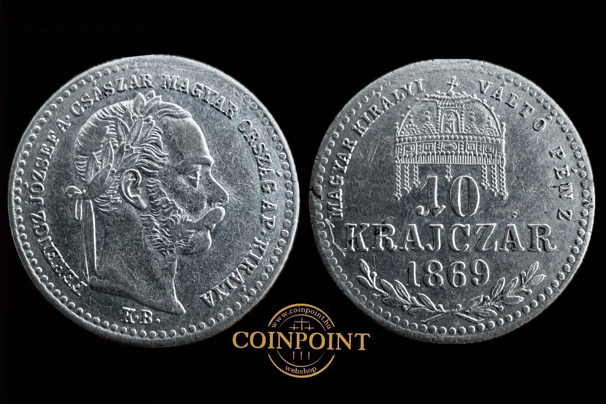 Ferenc József 10 Krajcár 1869 KB