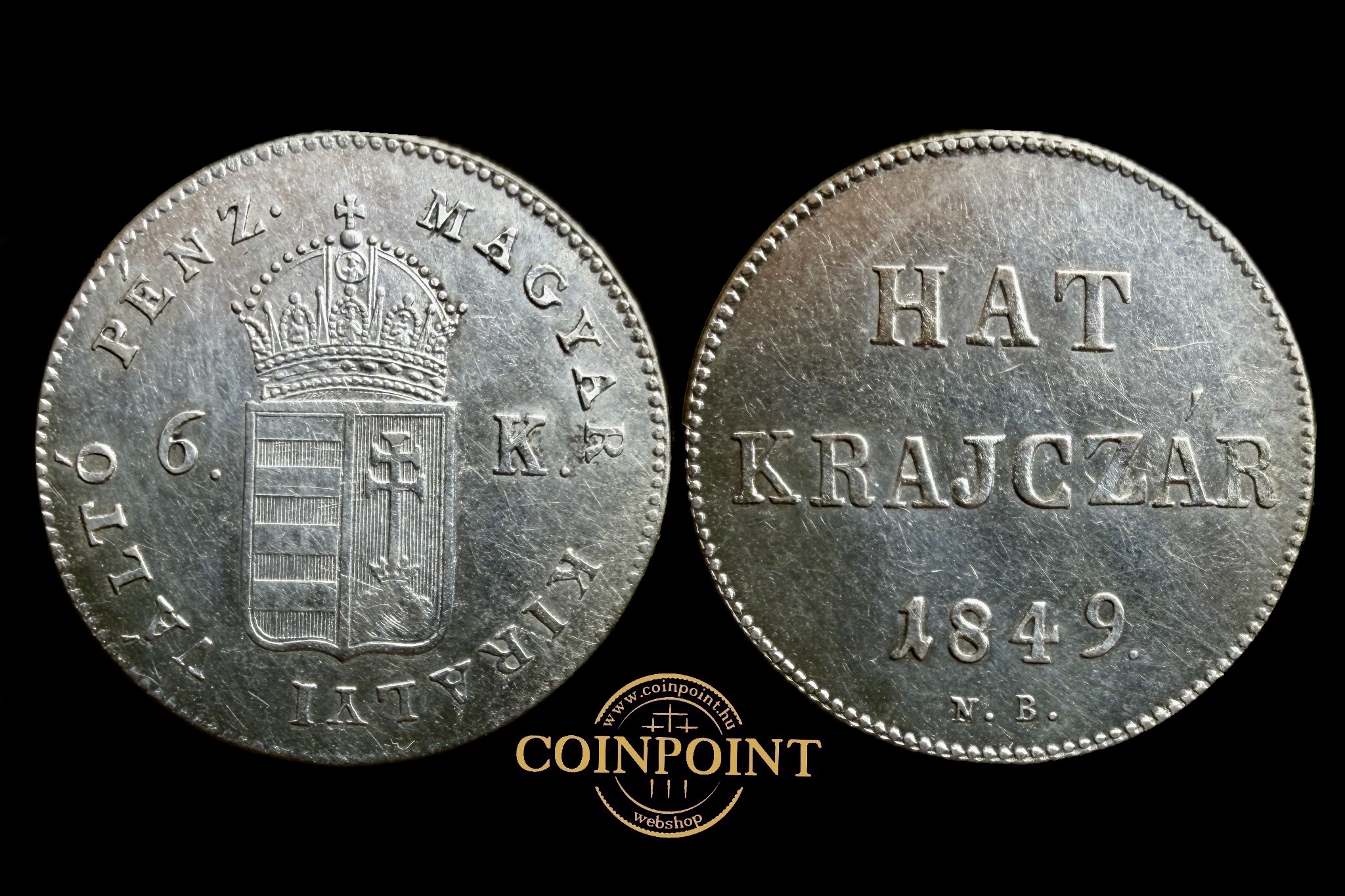 Szabadságharc 6 Krajcár 1849 N-B Adamo B3