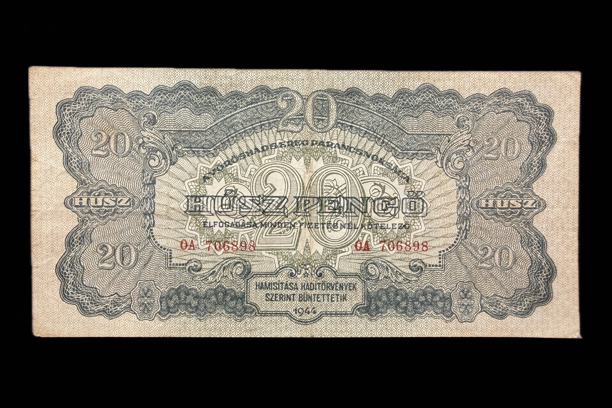 Vöröshadsereg 1944 20 Pengő Adamo P45