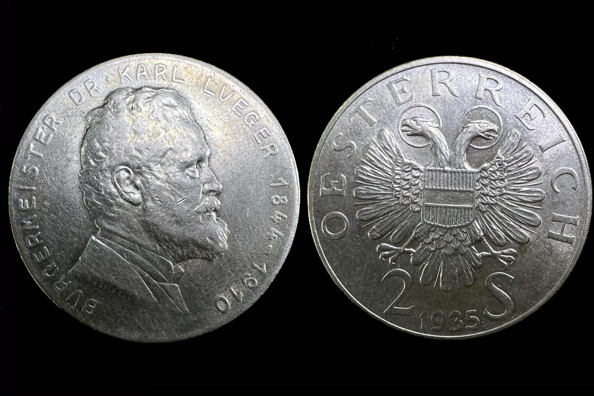 Dr.Karl Lueger 2 Schilling (1935) Ausztria 
